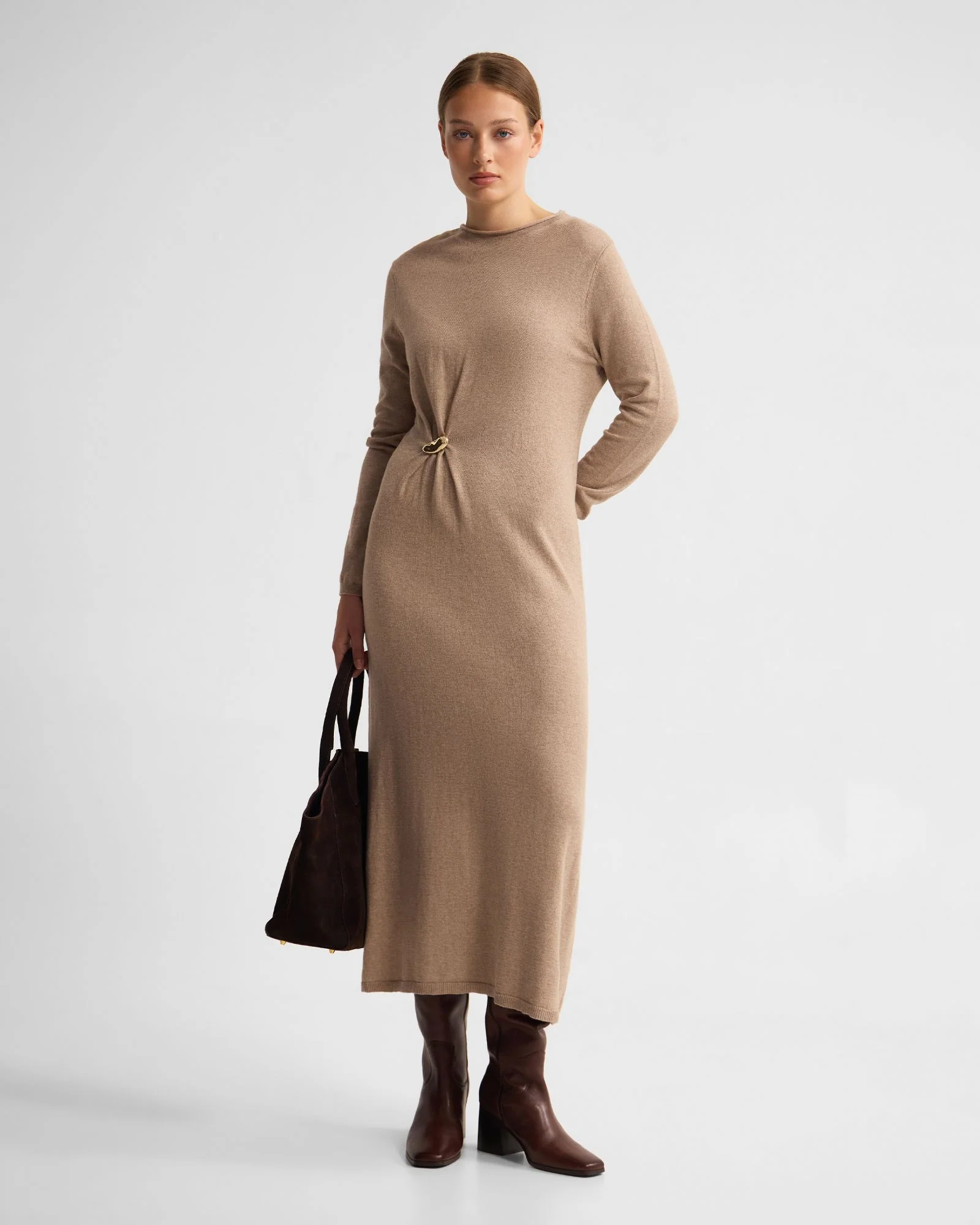 Adelaide Knitted Dress With Brooch