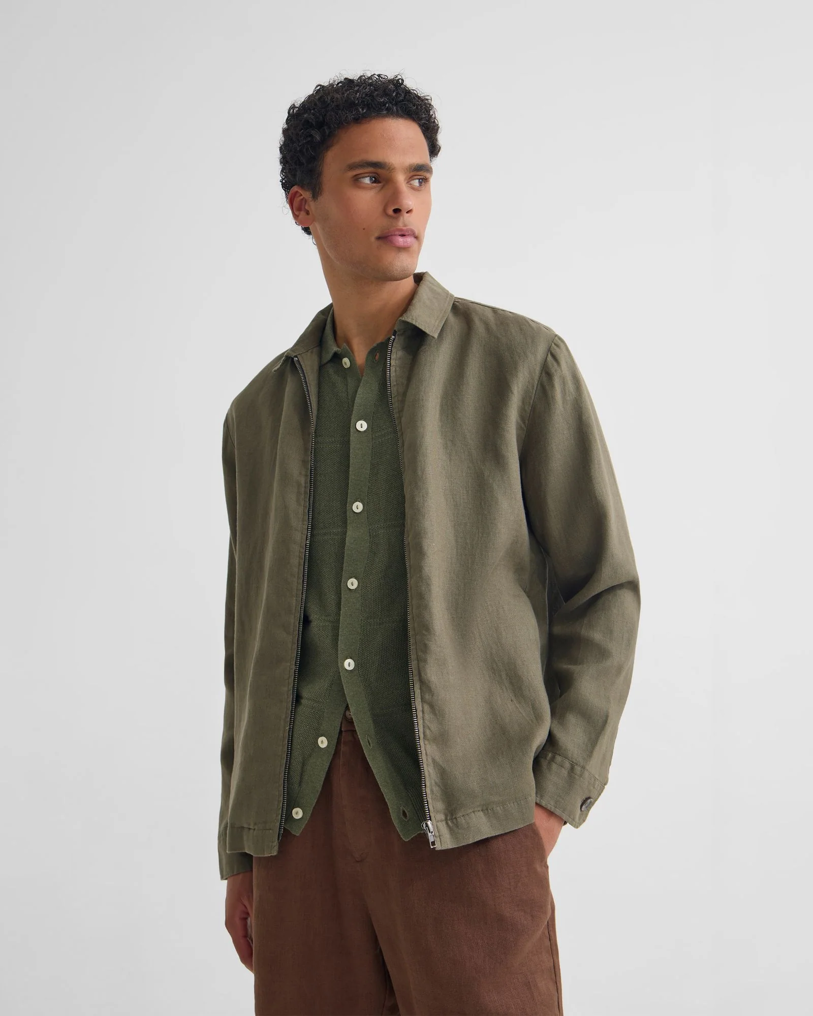 Adem Linen Zip Bomber - Image 12