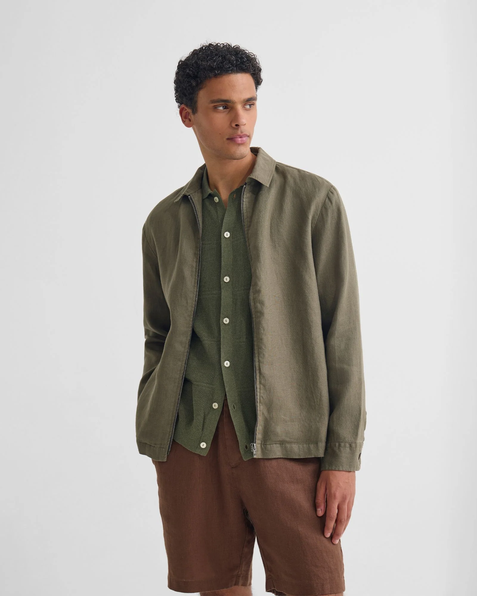 Adem Linen Zip Bomber - Image 13