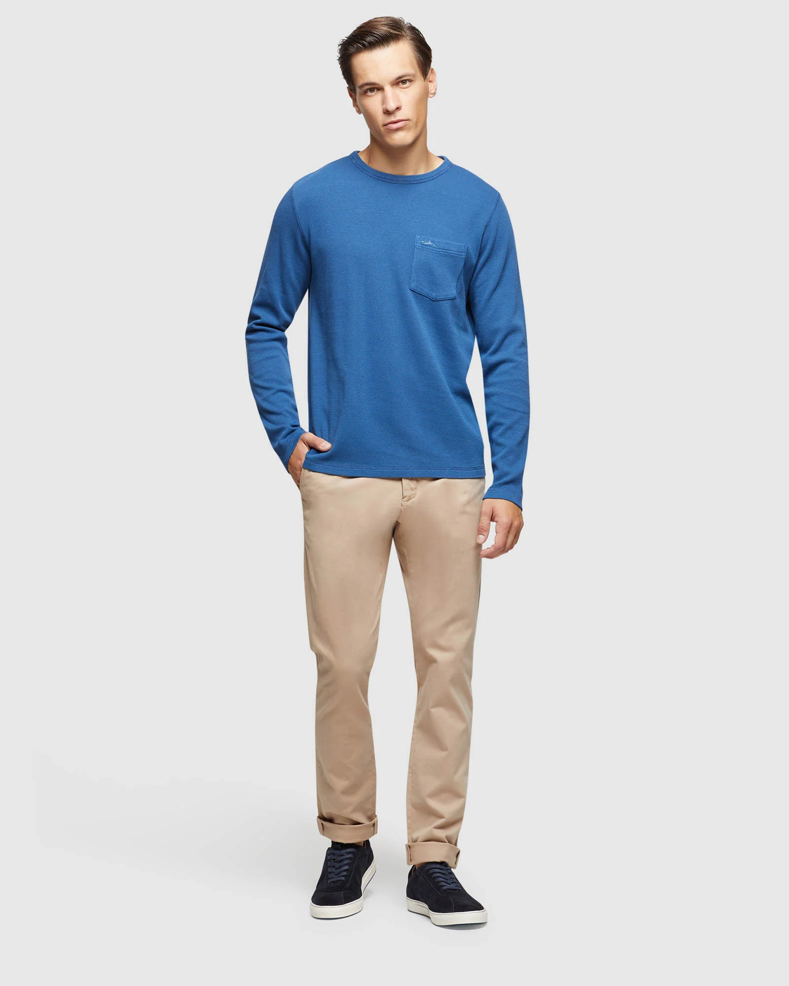 Albert Waffle Crew Neck Long Sleeve Tee - Image 11