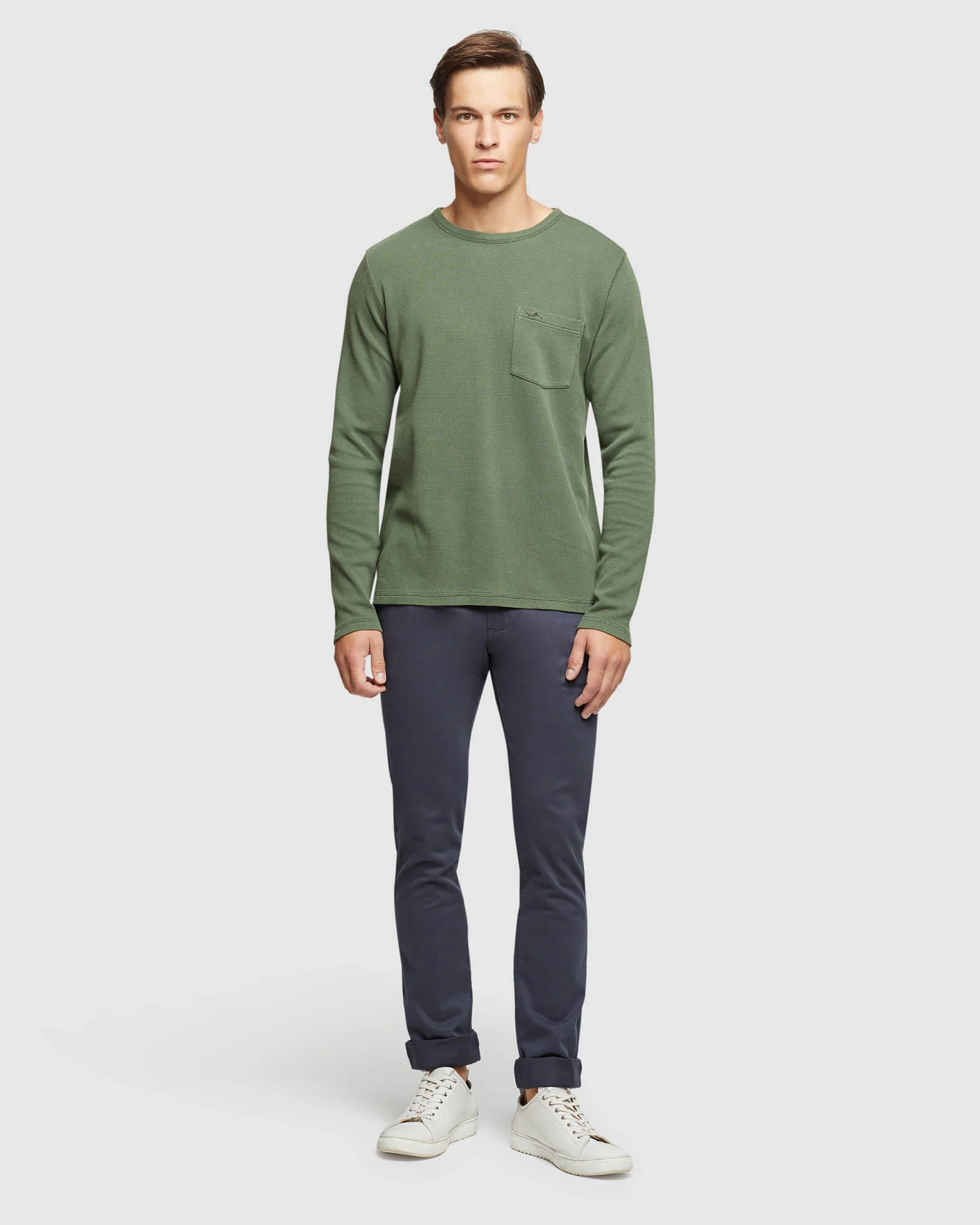 Albert Waffle Crew Neck Long Sleeve Tee - Image 13