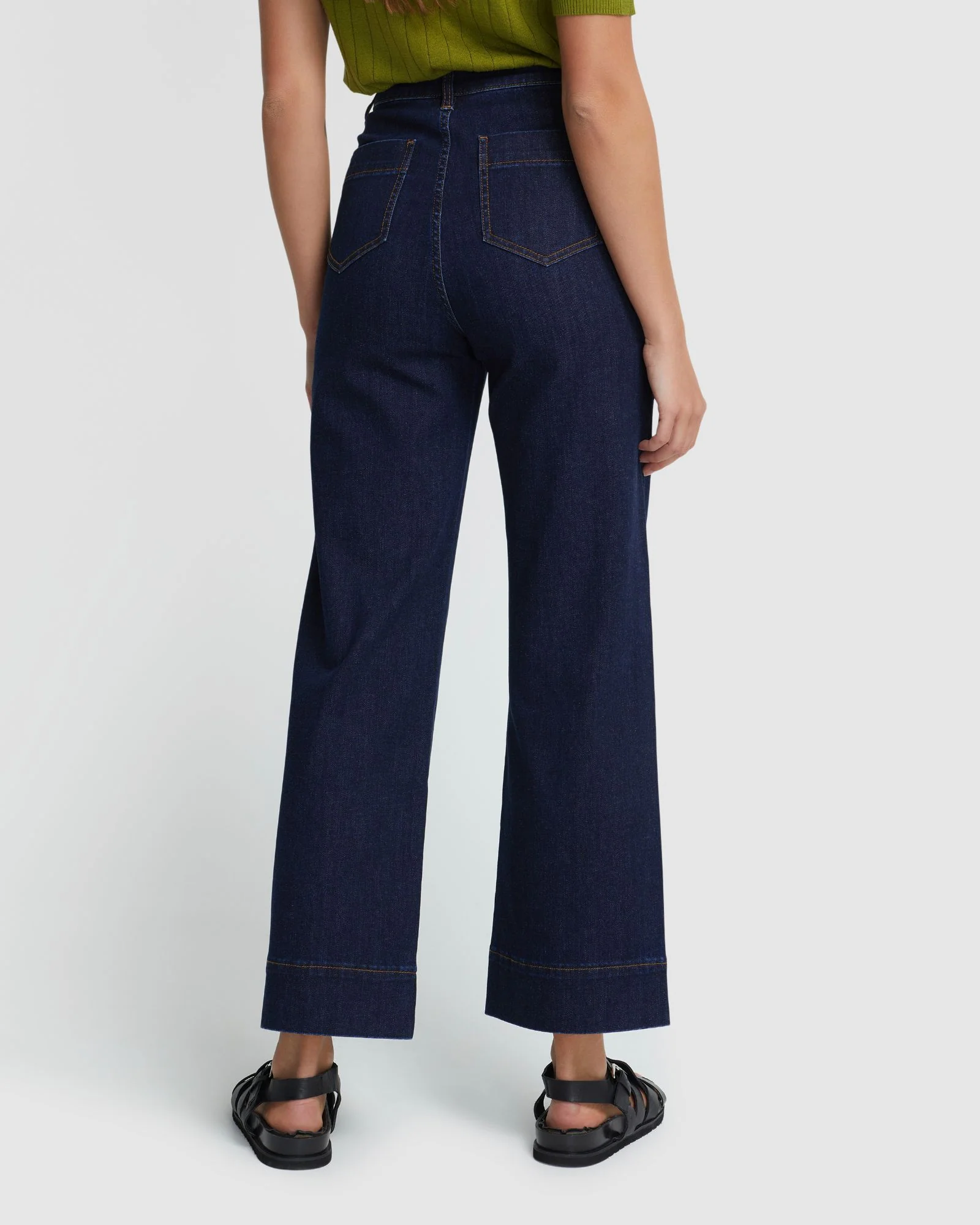 Alexa Patch Pocket Wide Leg Jeans - Image 3