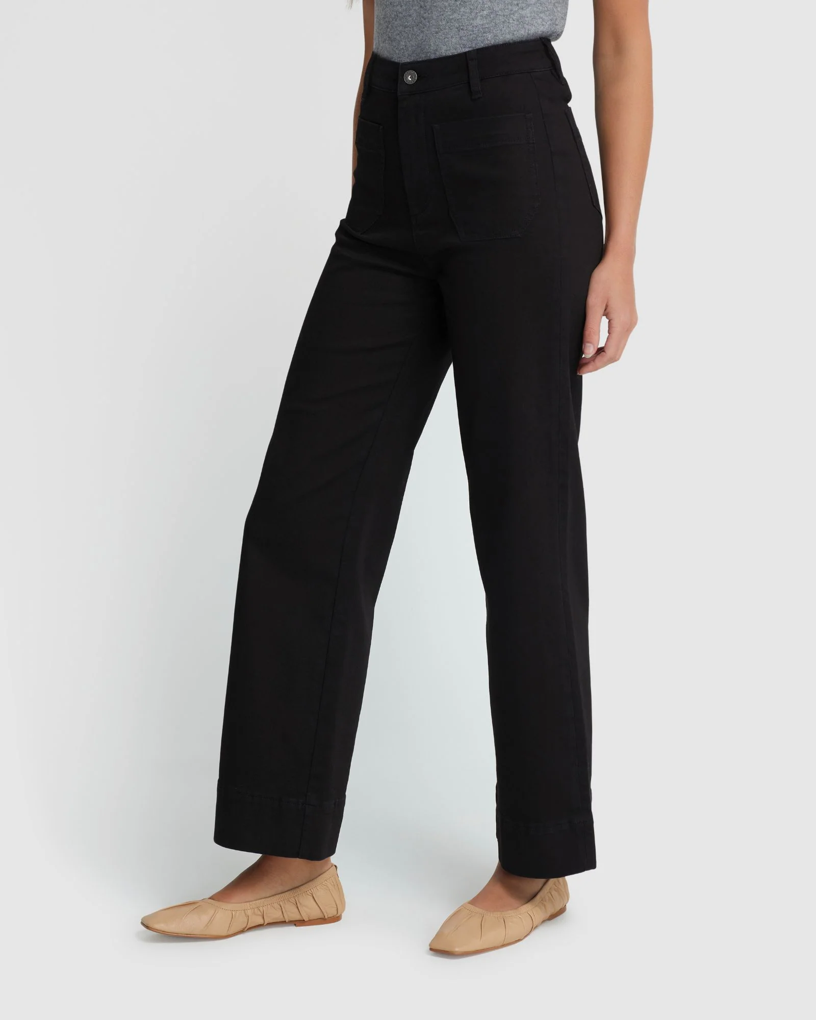 Alexa Patch Pocket Wide Leg Jeans - Image 2