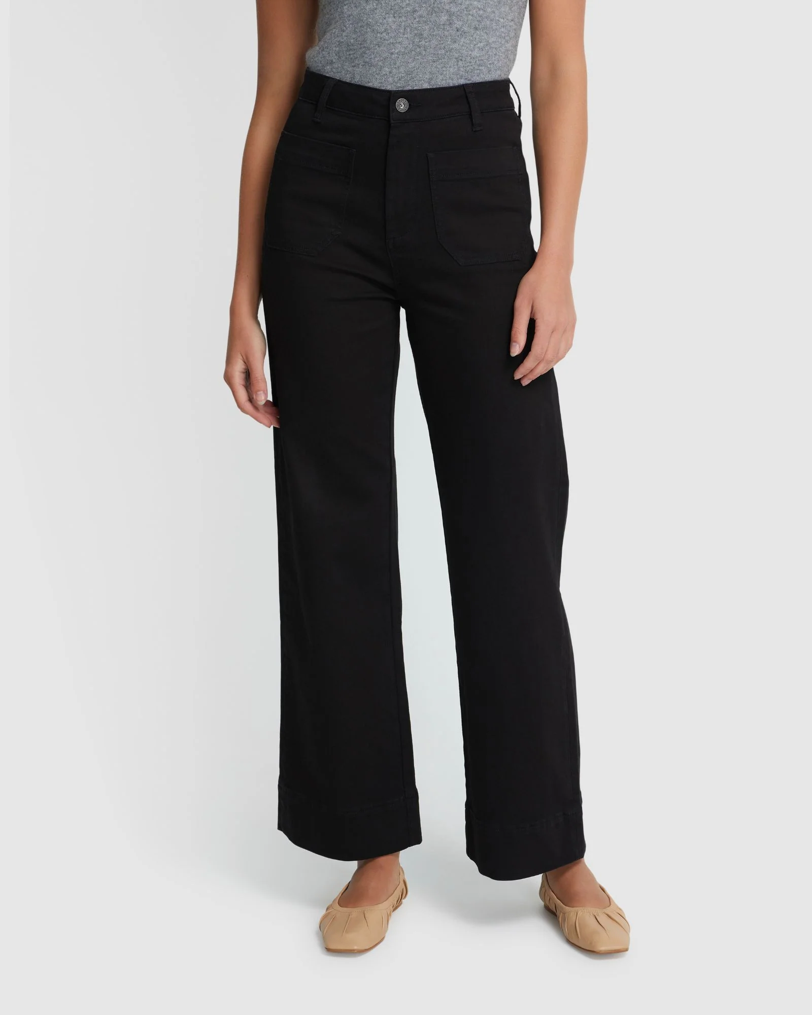 Alexa Patch Pocket Wide Leg Jeans - Image 5