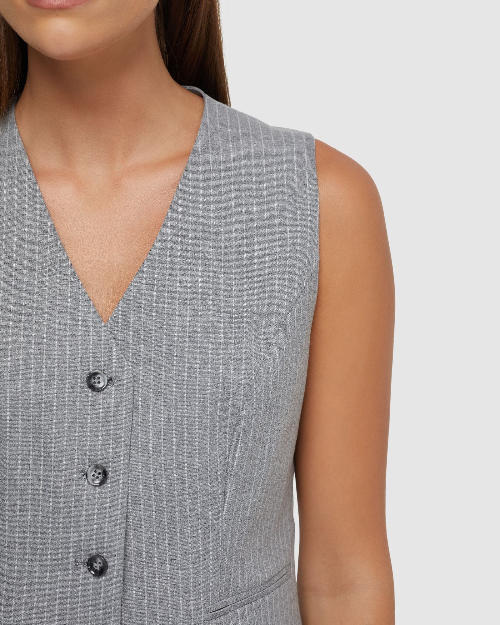 Alice Pinstripe Suit Waistcoat - Image 6
