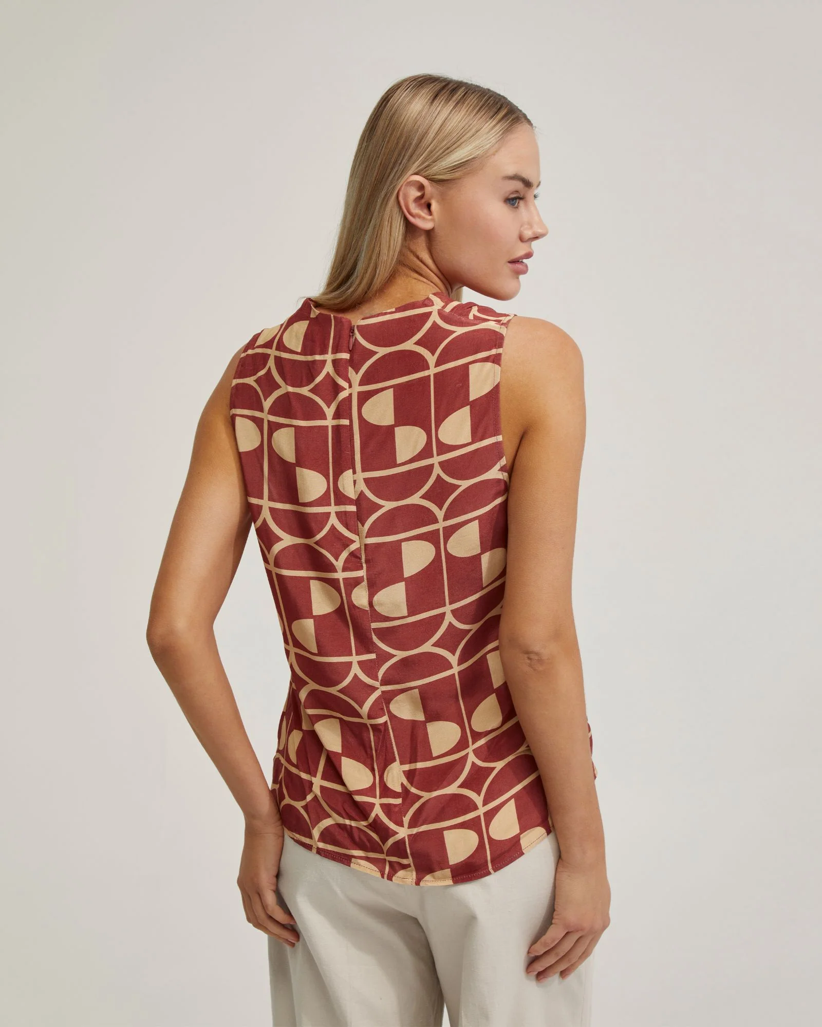 Angelica Geo Print Soft Neck Top - Image 3