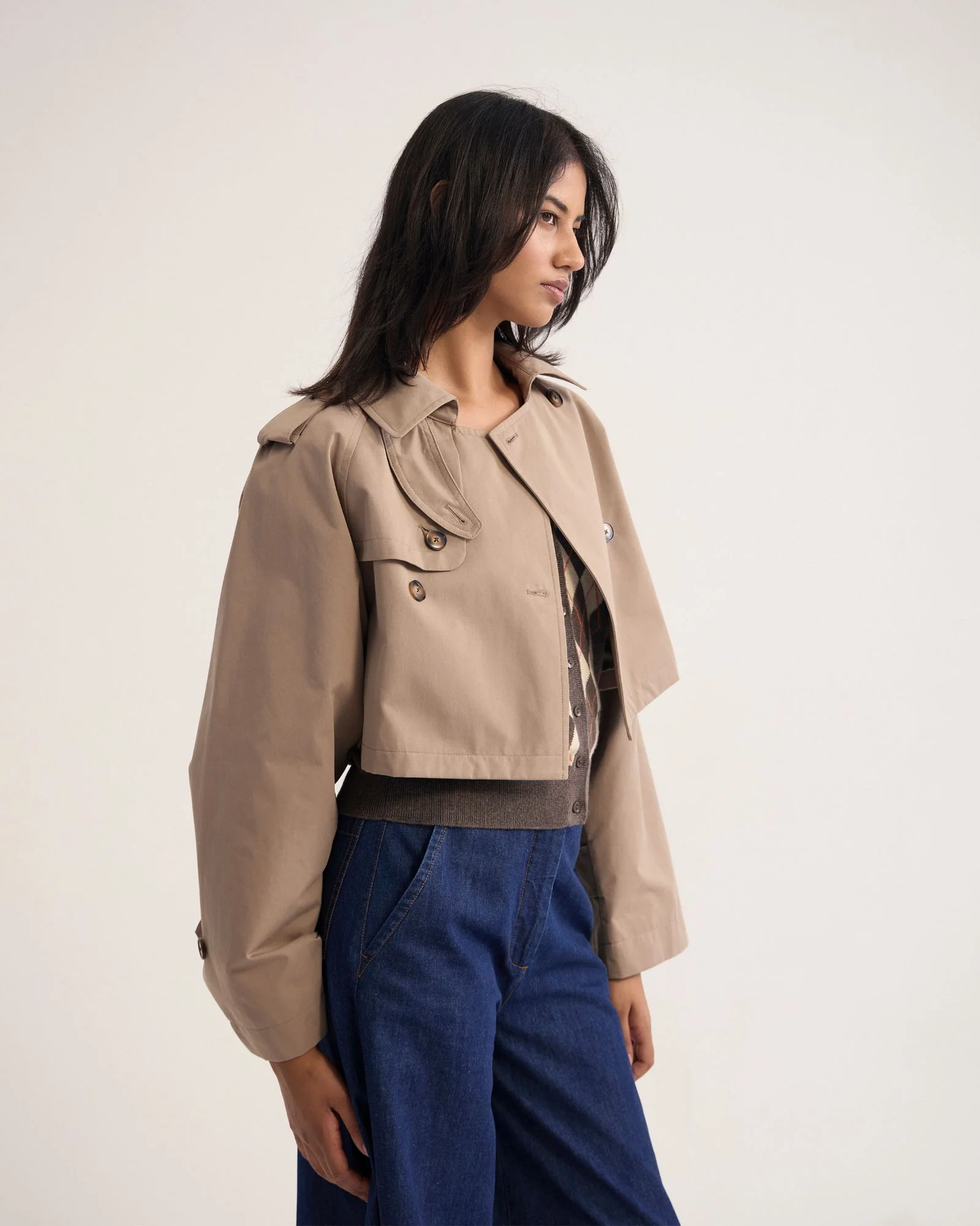 Annalise Crop Trench Jacket - Image 11