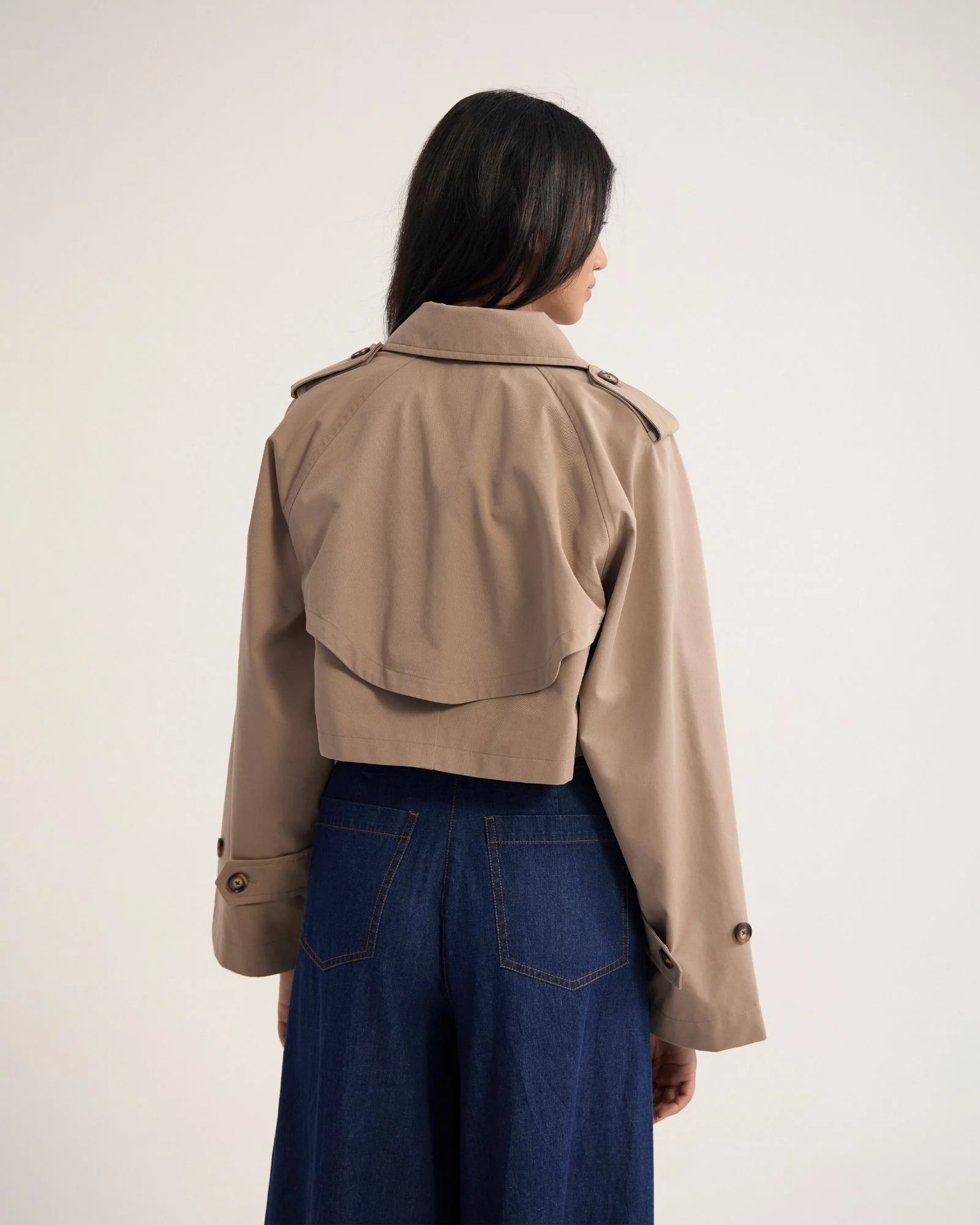 Annalise Crop Trench Jacket - Image 13