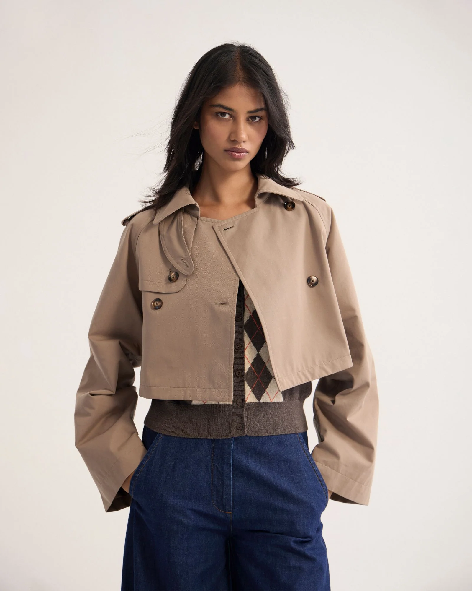 Annalise Crop Trench Jacket - Image 15