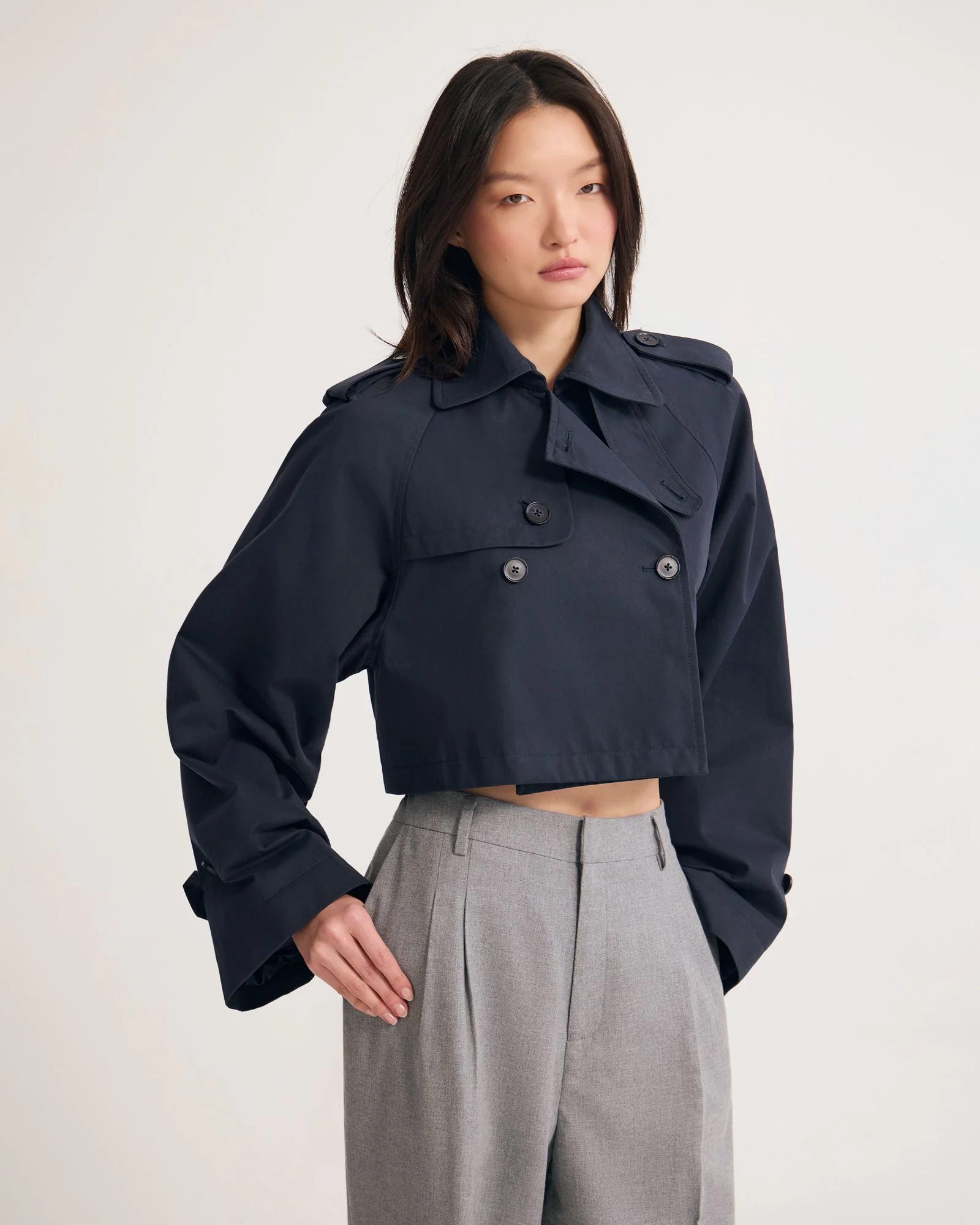 Annalise Crop Trench Jacket - Image 6