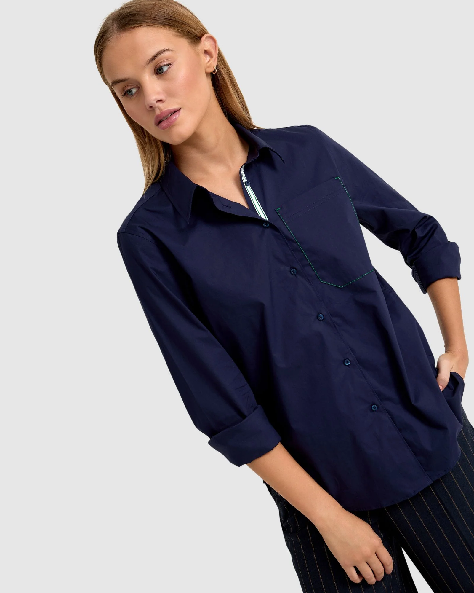 Ariel Tape Trim Cotton Shirt - Image 4