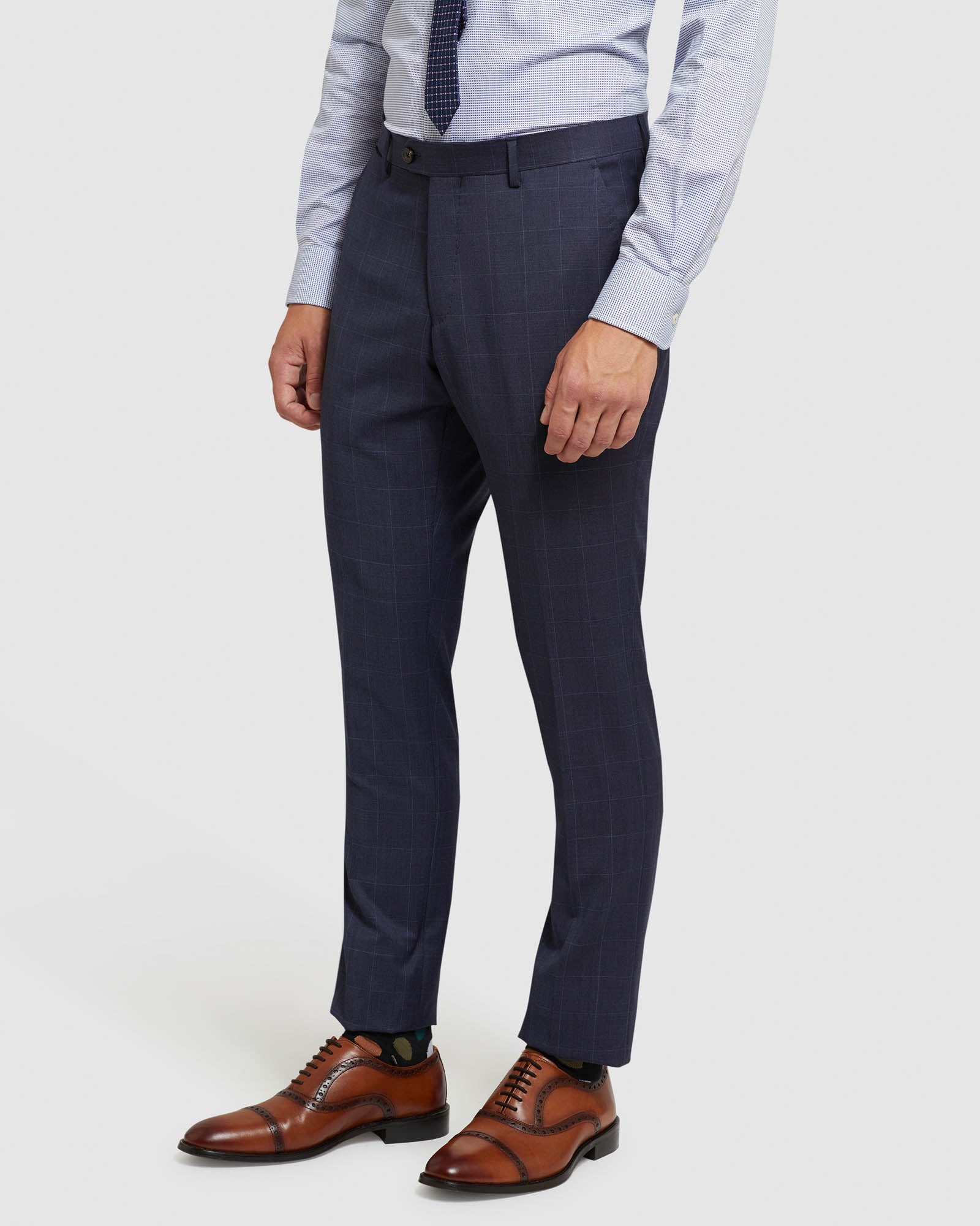 Auden Wool Stretch Check Suit Trousers - Image 2