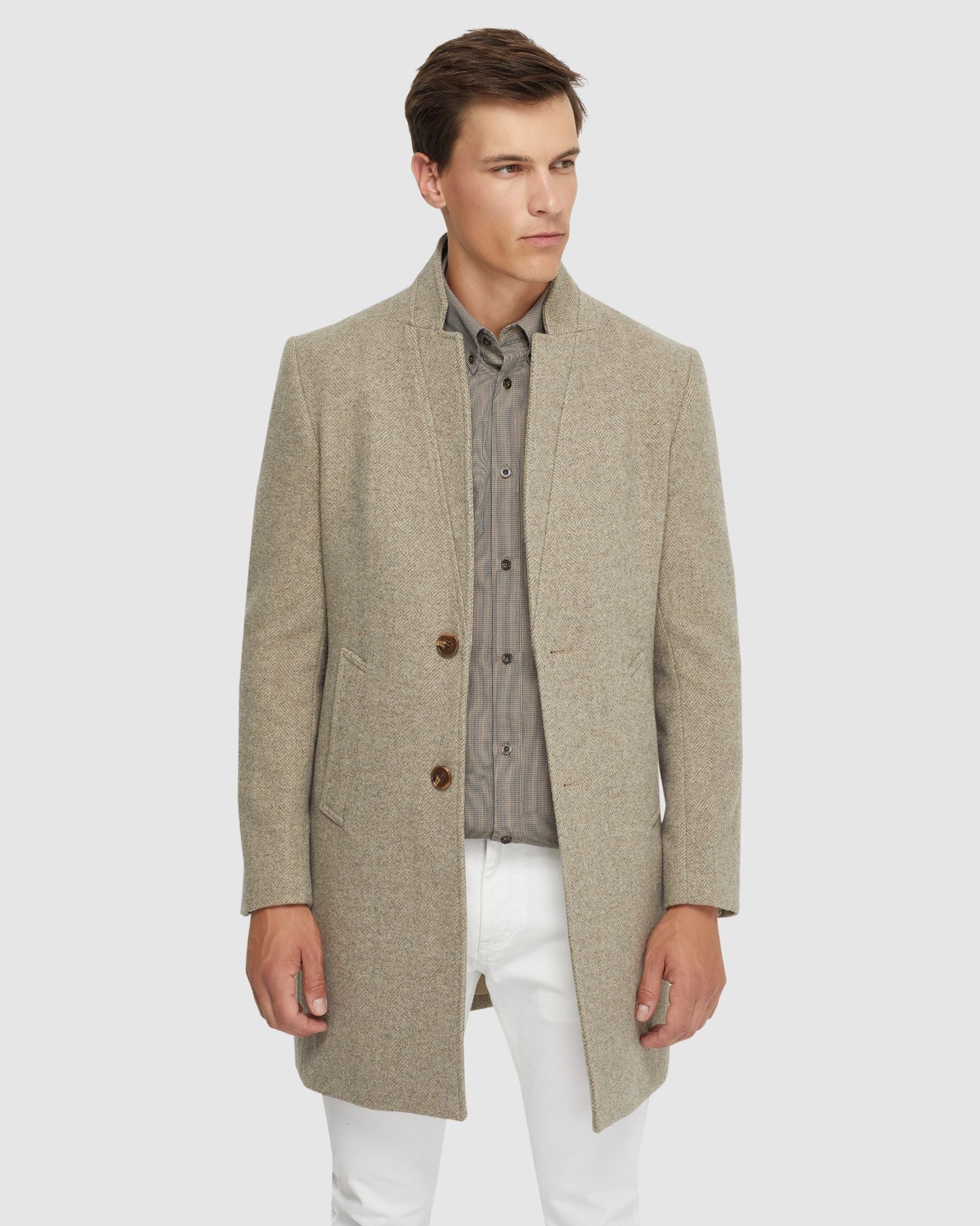 Austin Herringbone Wool Rich Coat - Image 5