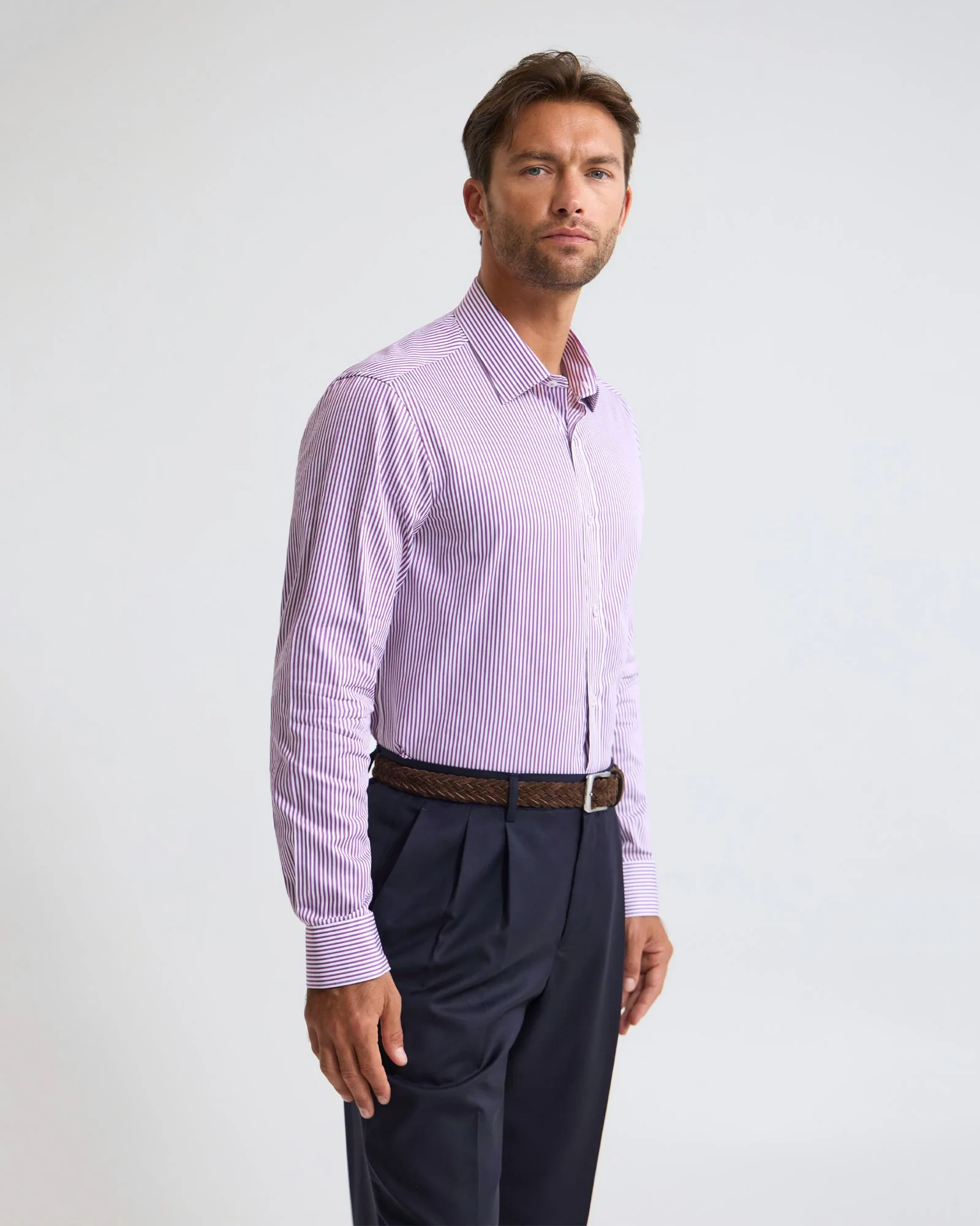 Beckton Stripe Slim Fit Luxury Shirt - Image 11