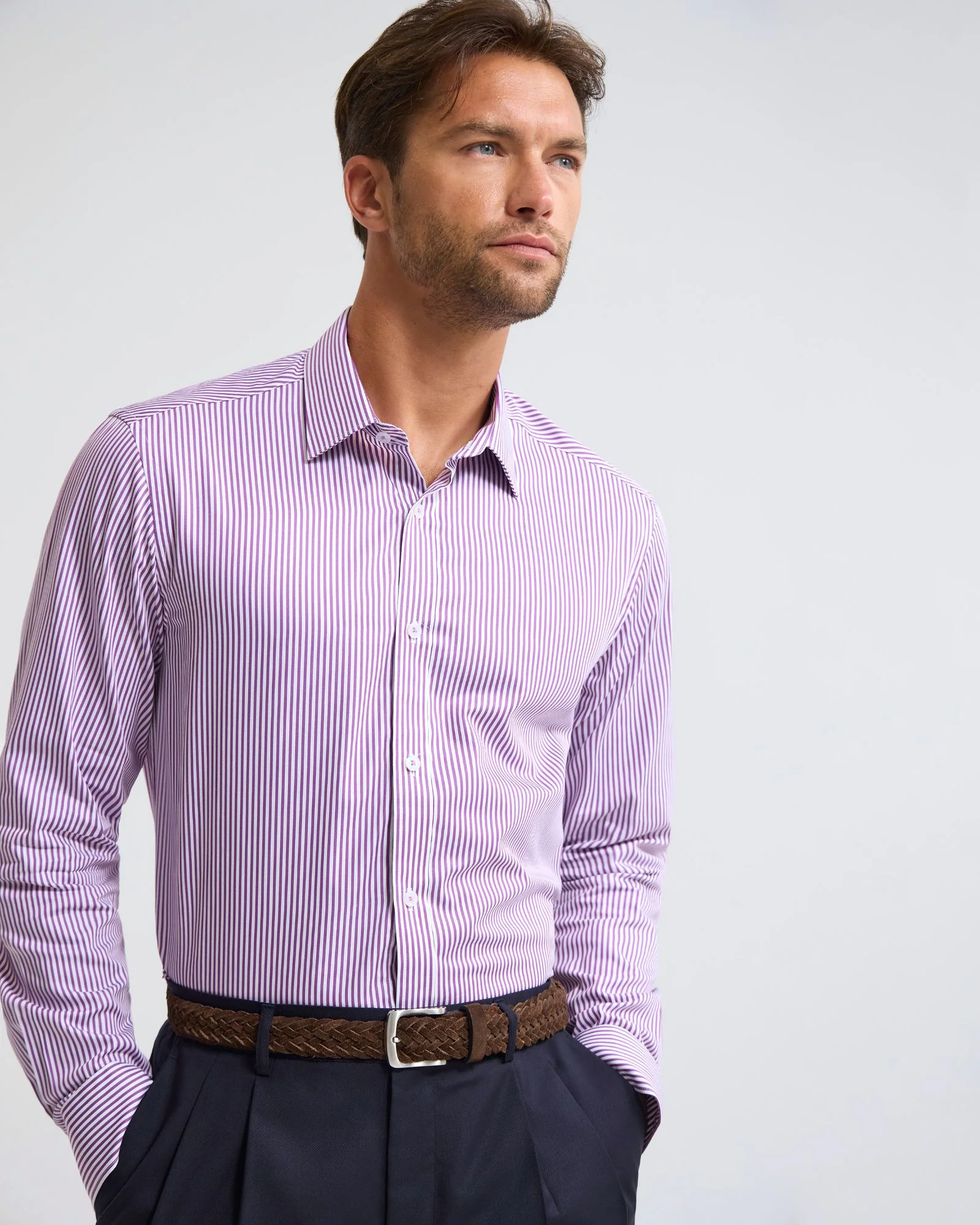 Beckton Stripe Slim Fit Luxury Shirt - Image 13