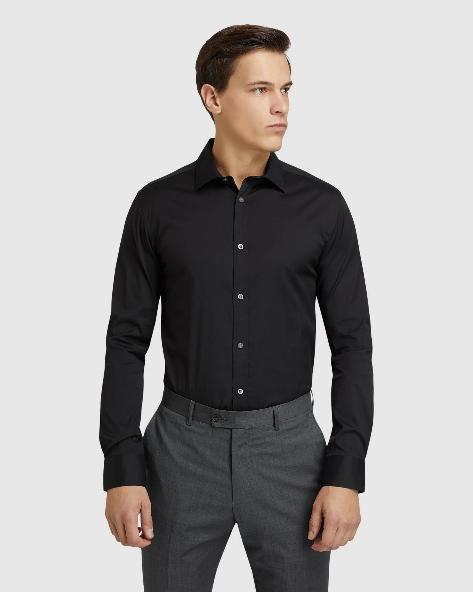 Black Stretch Travel Shirt