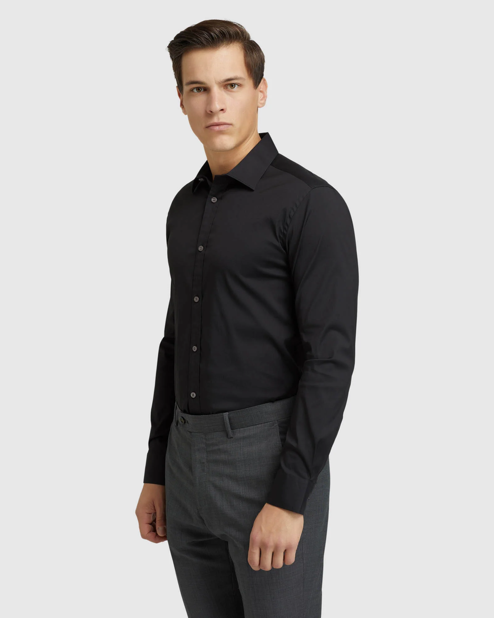 Black Stretch Travel Shirt - Image 2
