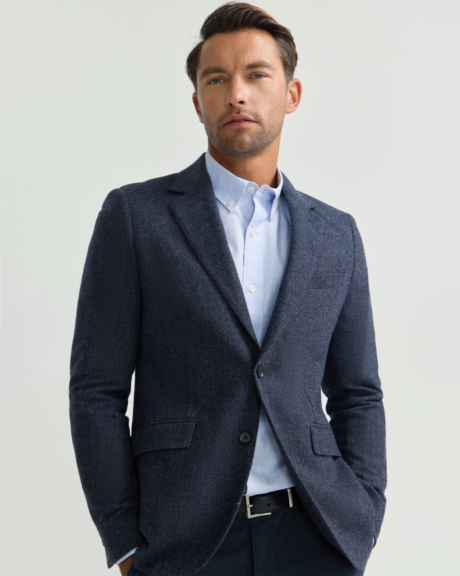Blake Herringbone Wool Blazer - Image 15