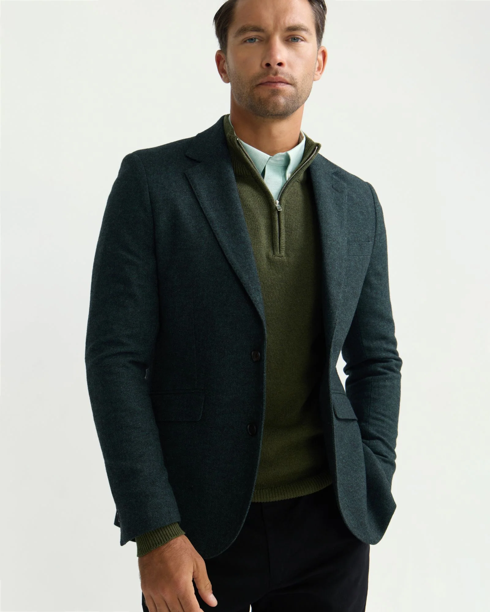 Blake Herringbone Wool Blazer - Image 9