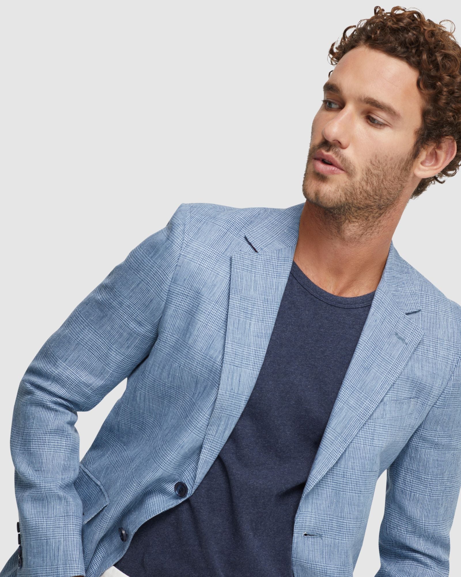 Blake Linen Check Blazer - Image 4