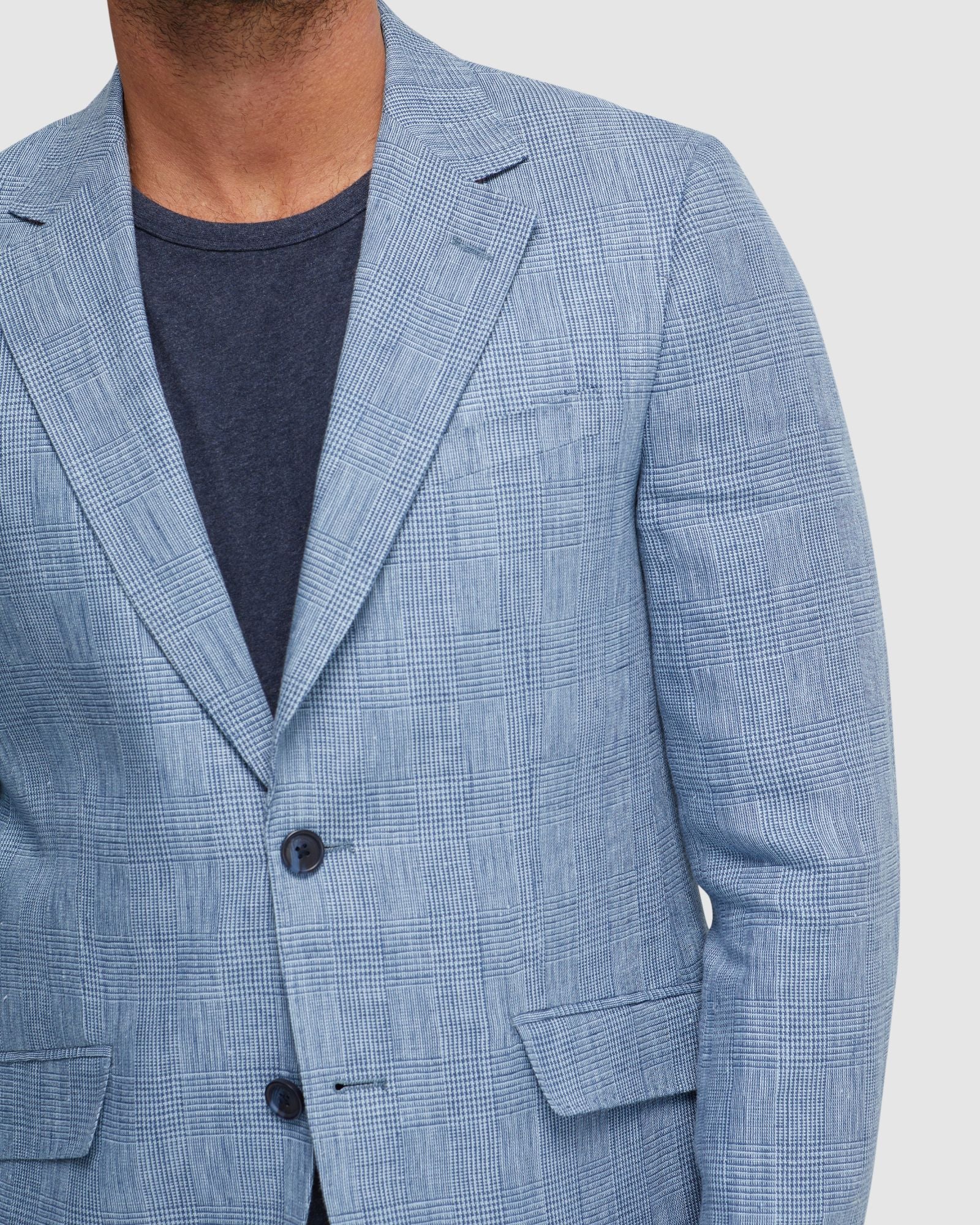 Blake Linen Check Blazer - Image 6