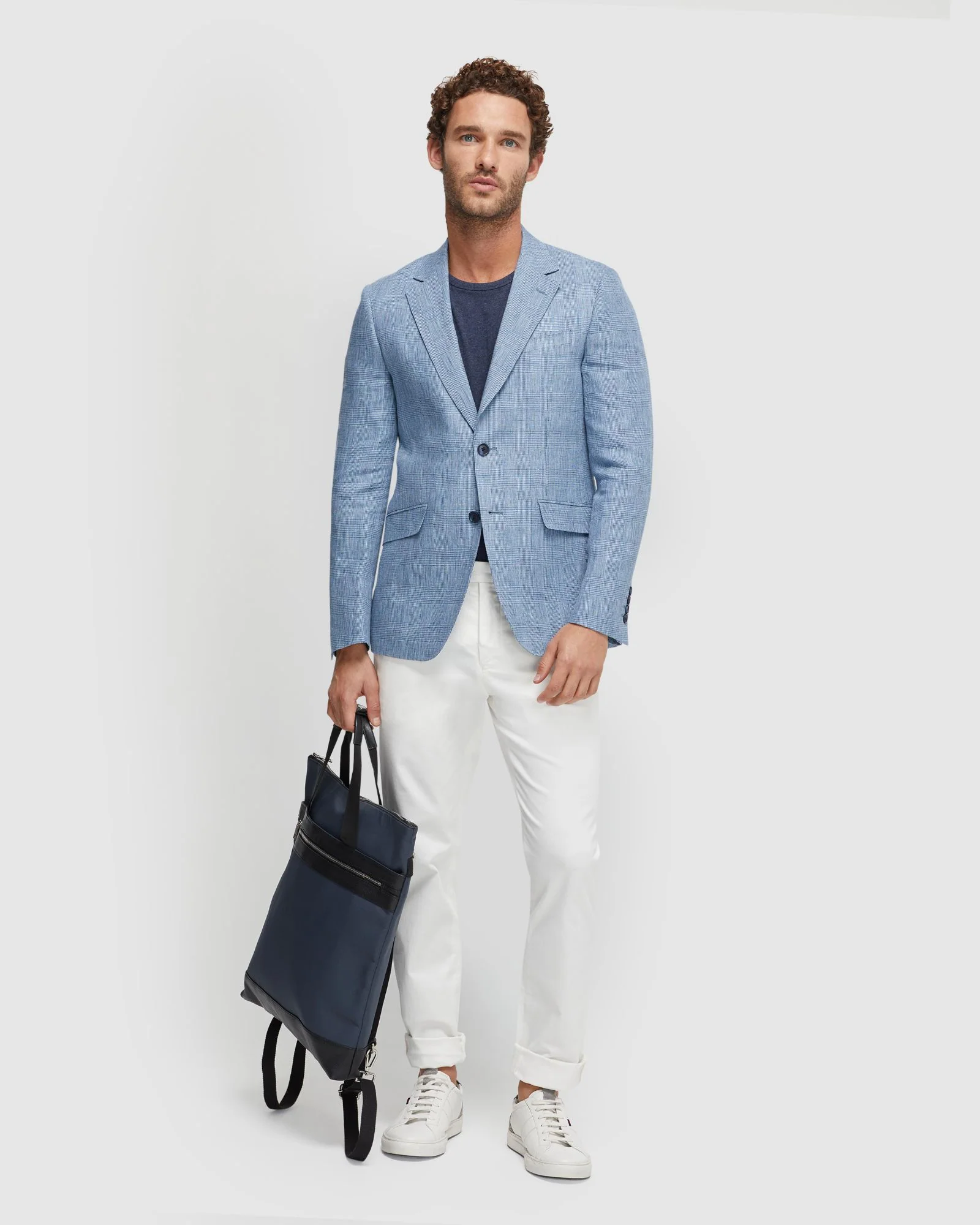 Blake Linen Check Blazer - Image 7