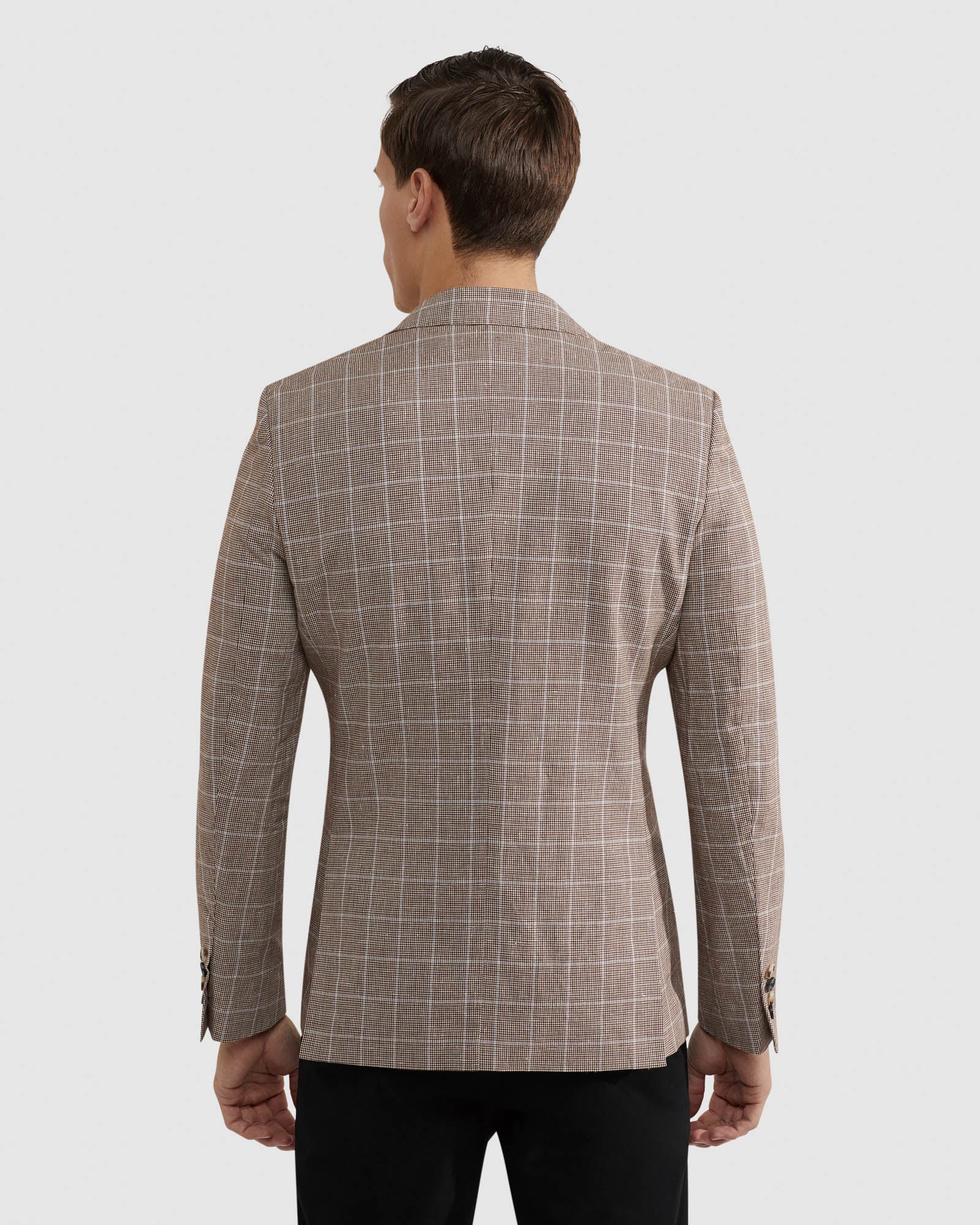Blake Linen/ Cotton Checked Blazer - Image 3