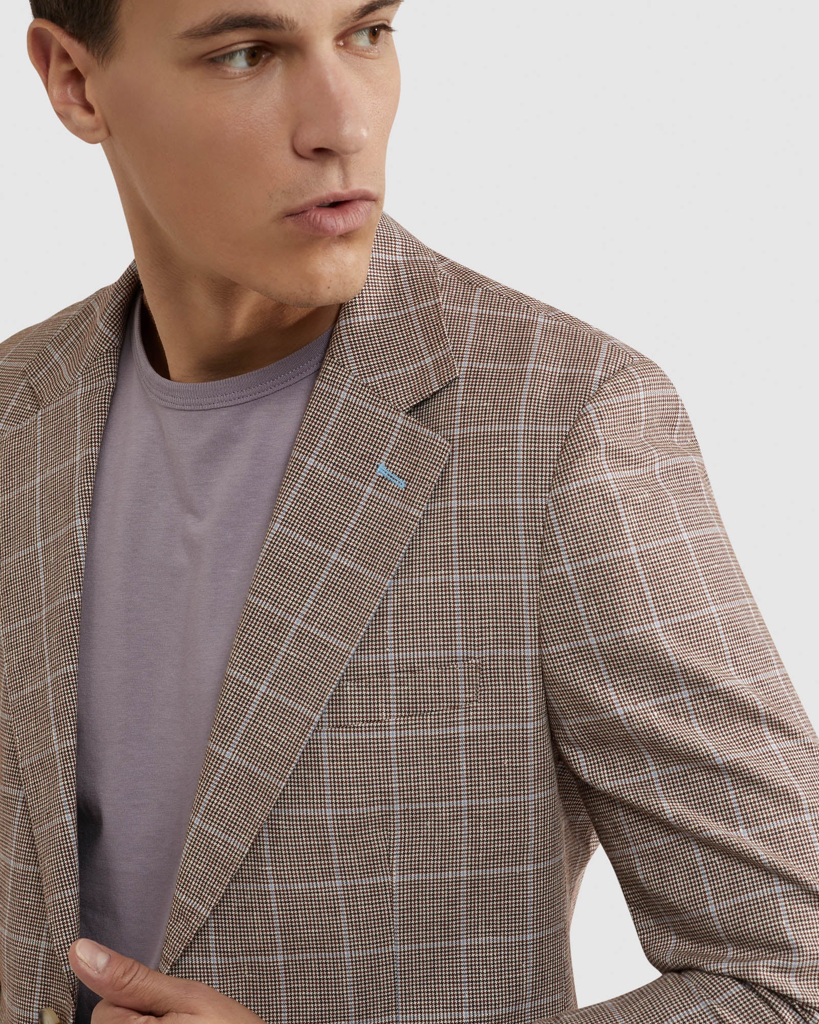 Blake Linen/ Cotton Checked Blazer - Image 4