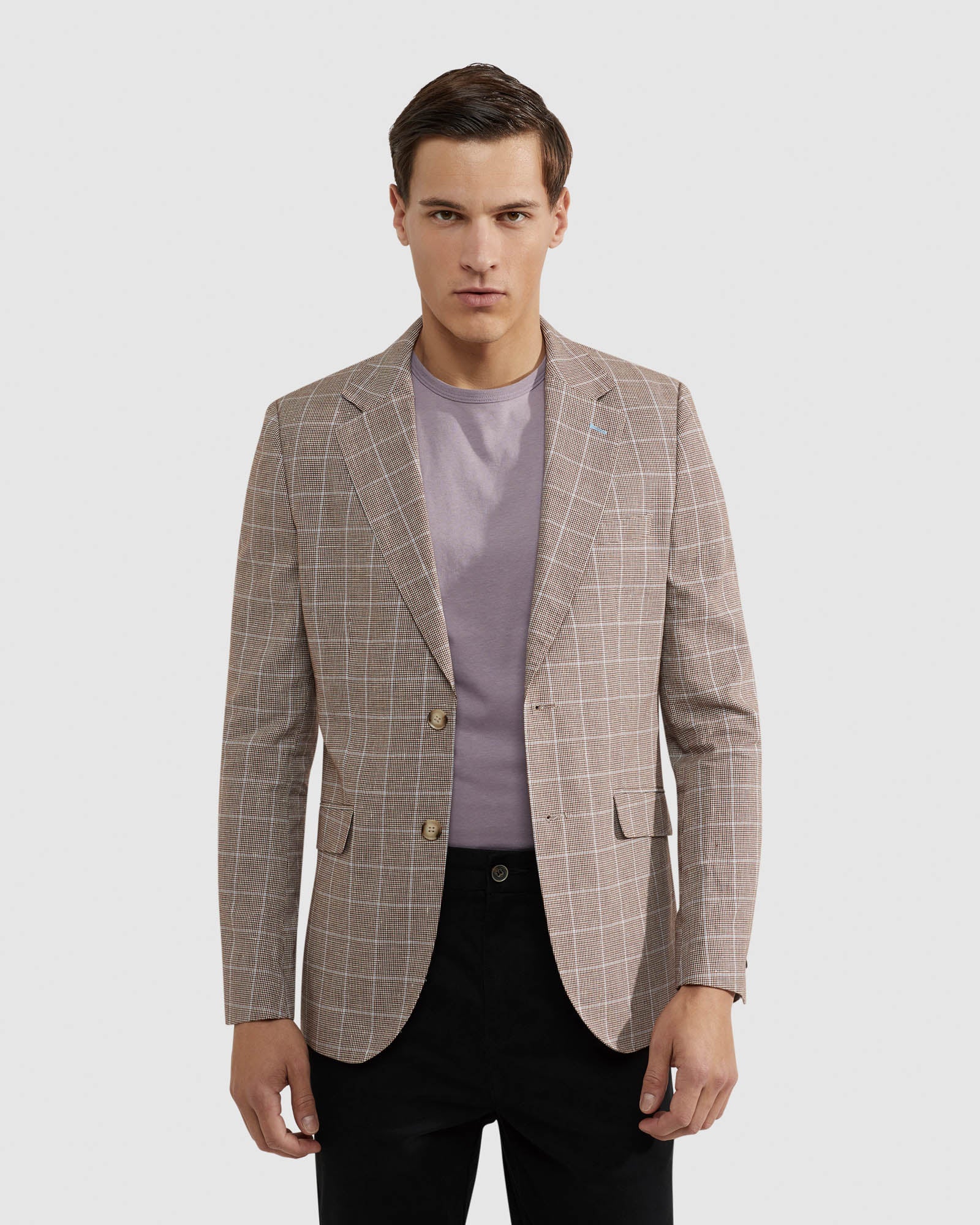 Blake Linen/ Cotton Checked Blazer - Image 5