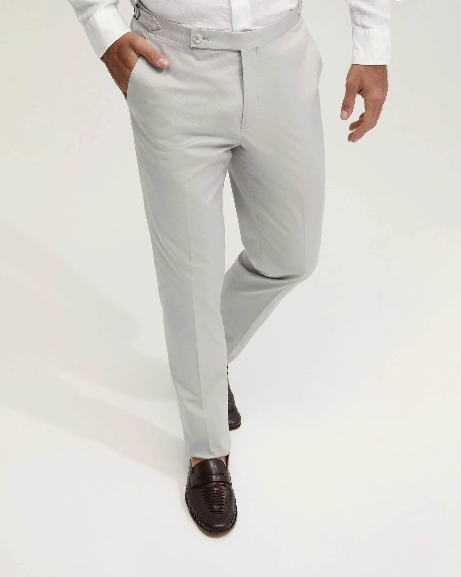 Byron Cotton Stretch Cuffed Trousers - Image 4