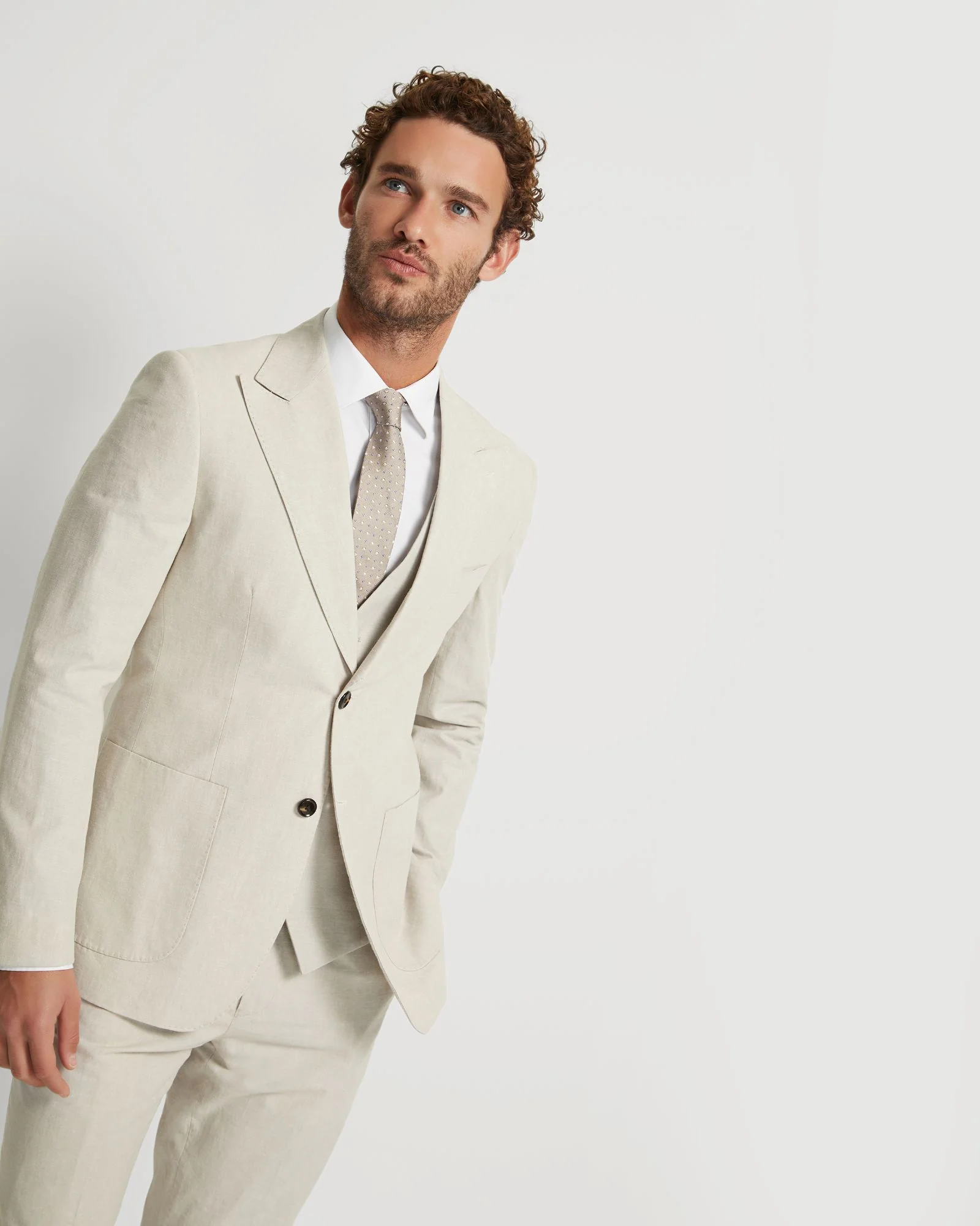 Byron Linen Blend Peak Lapel Jacket - Image 10