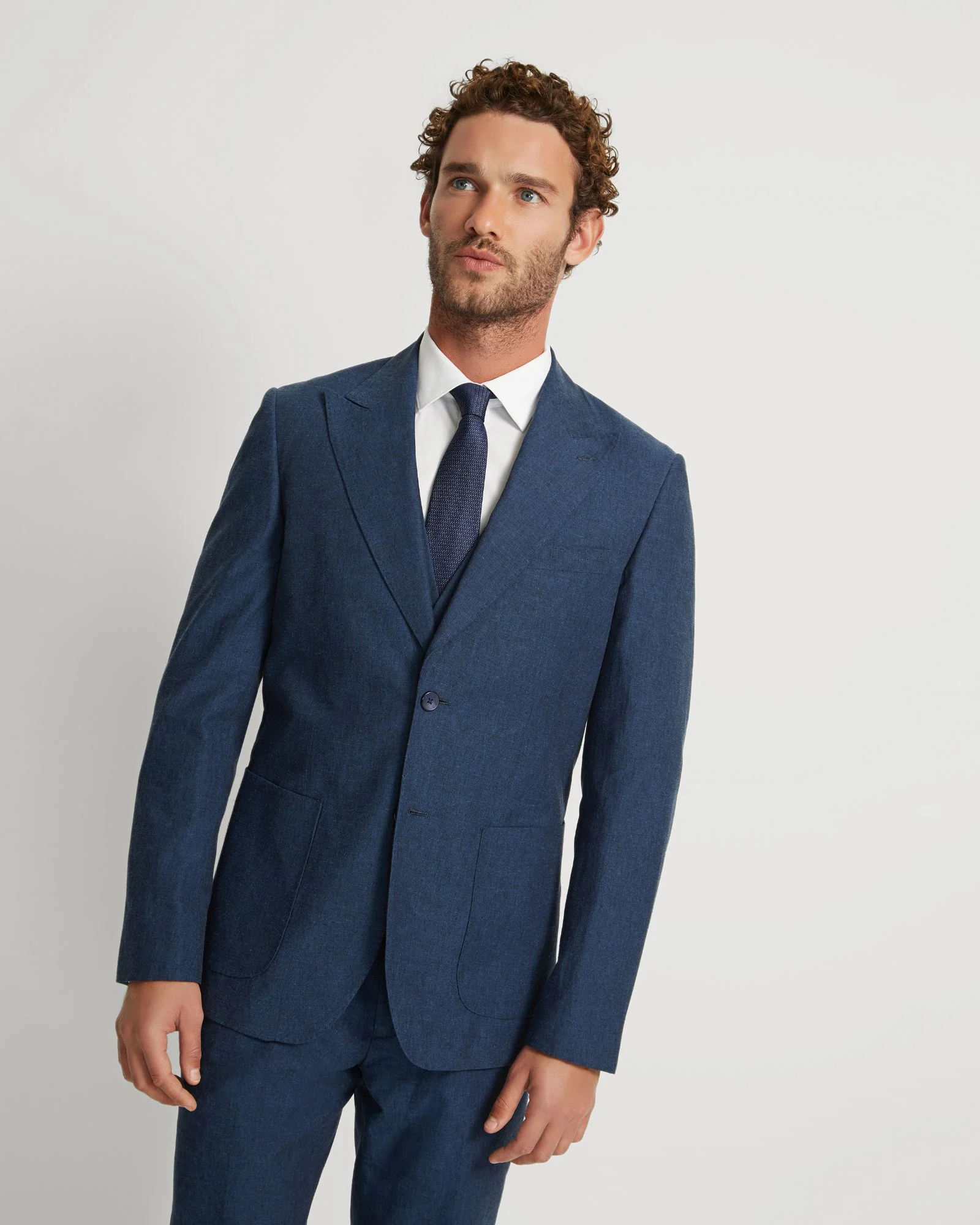 Byron Linen Blend Peak Lapel Jacket - Image 4