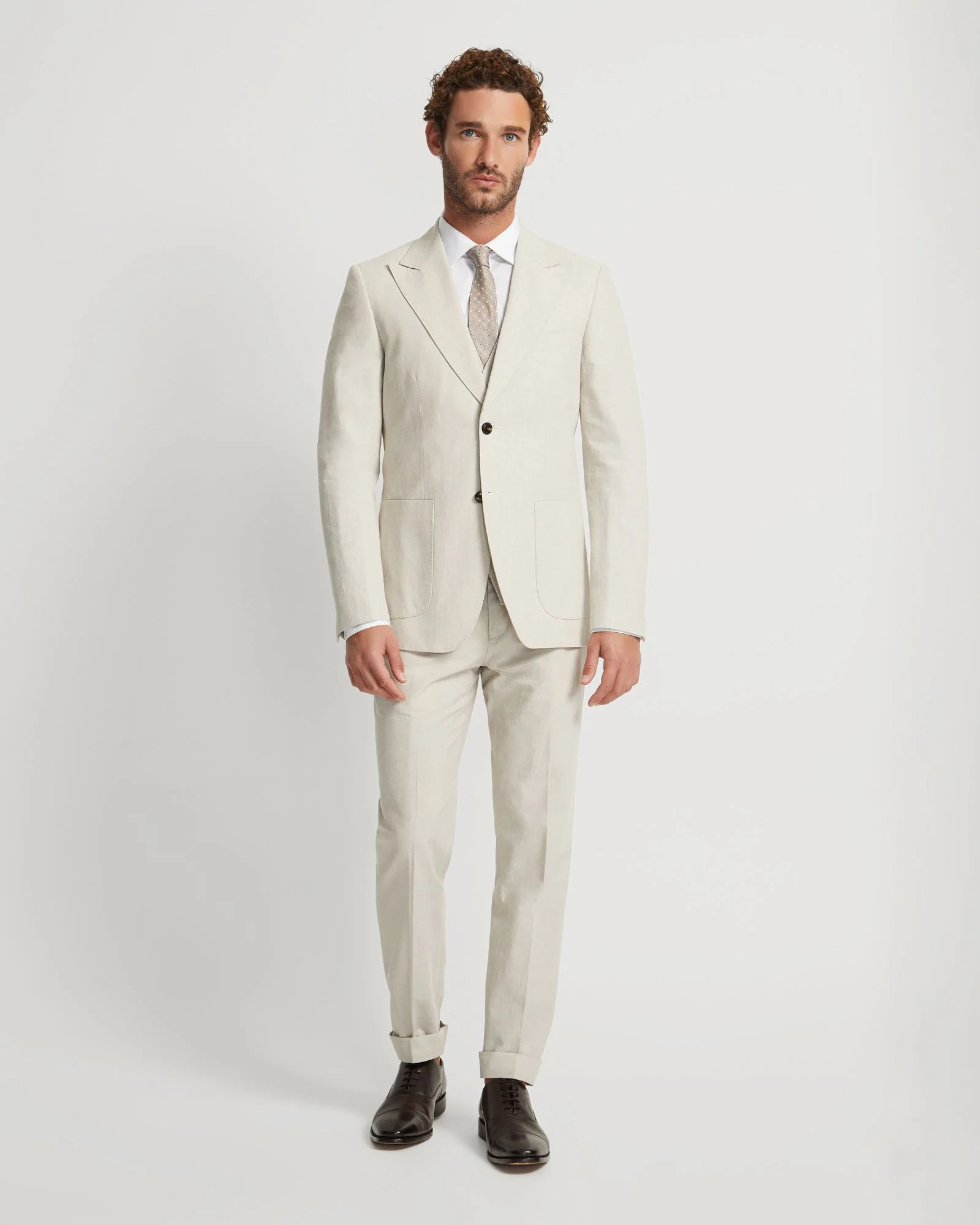 Byron Linen Blend Peak Lapel Jacket - Image 7
