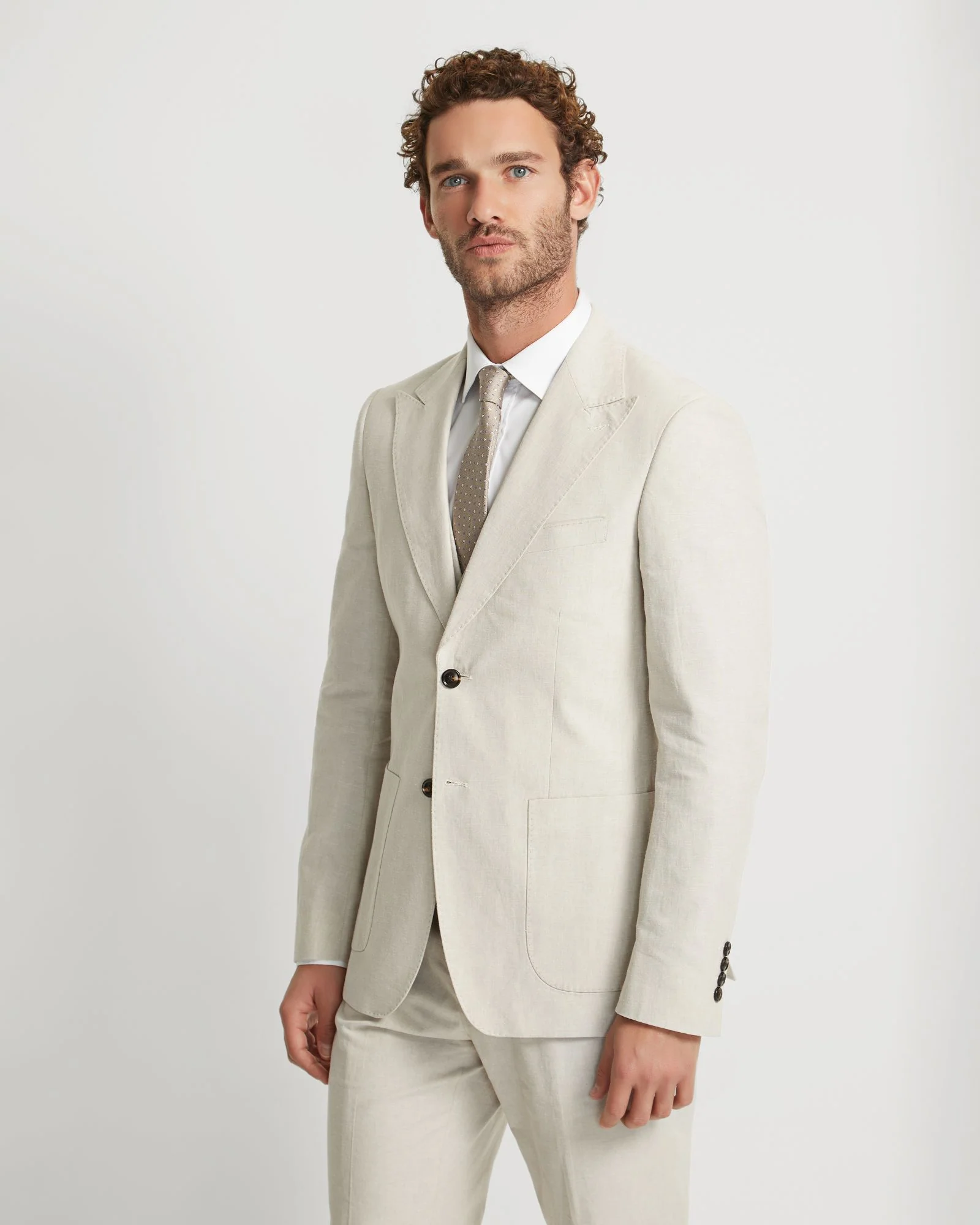 Byron Linen Blend Peak Lapel Jacket - Image 8