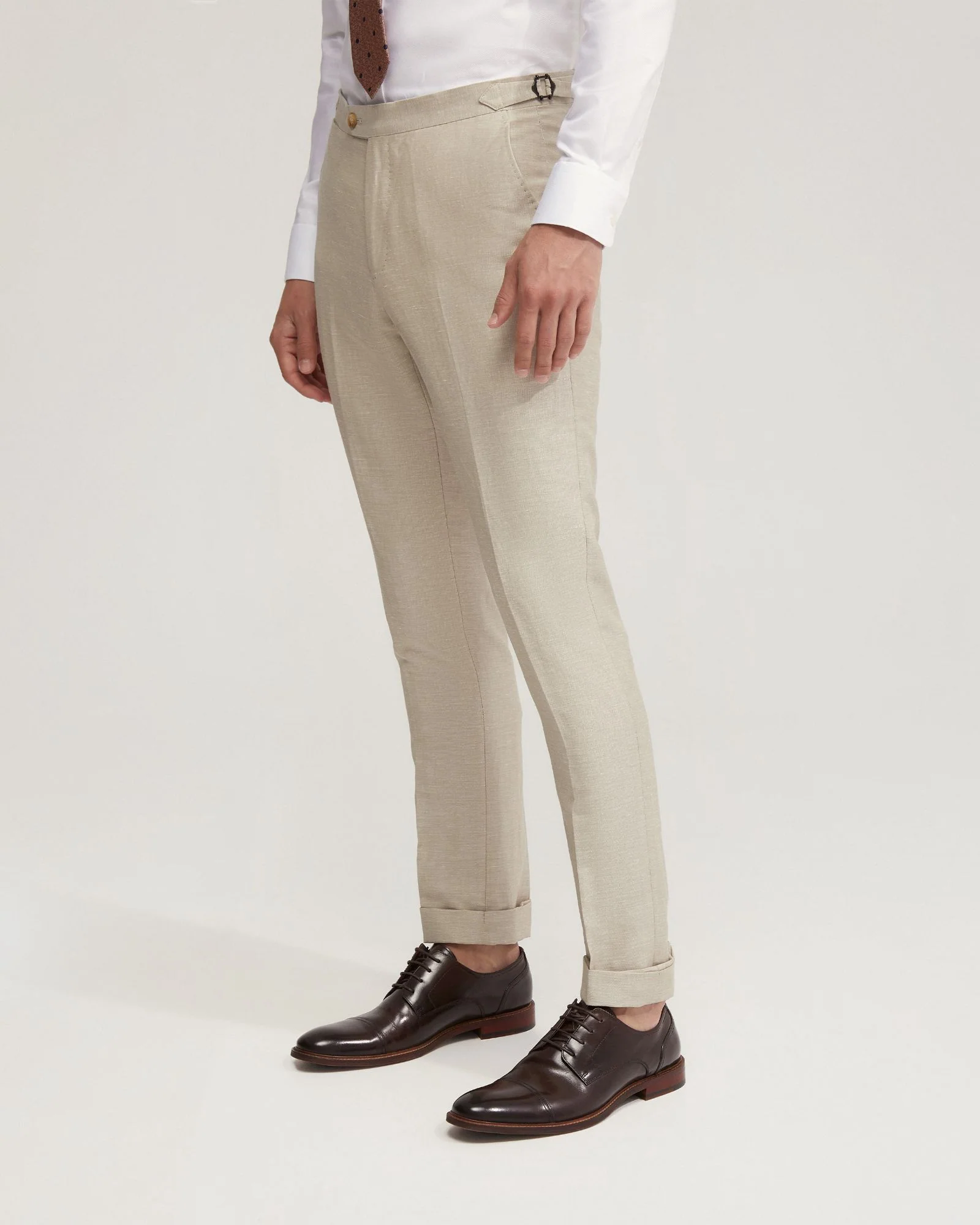 Byron Wool Linen Cuffed Suit Trousers - Image 2