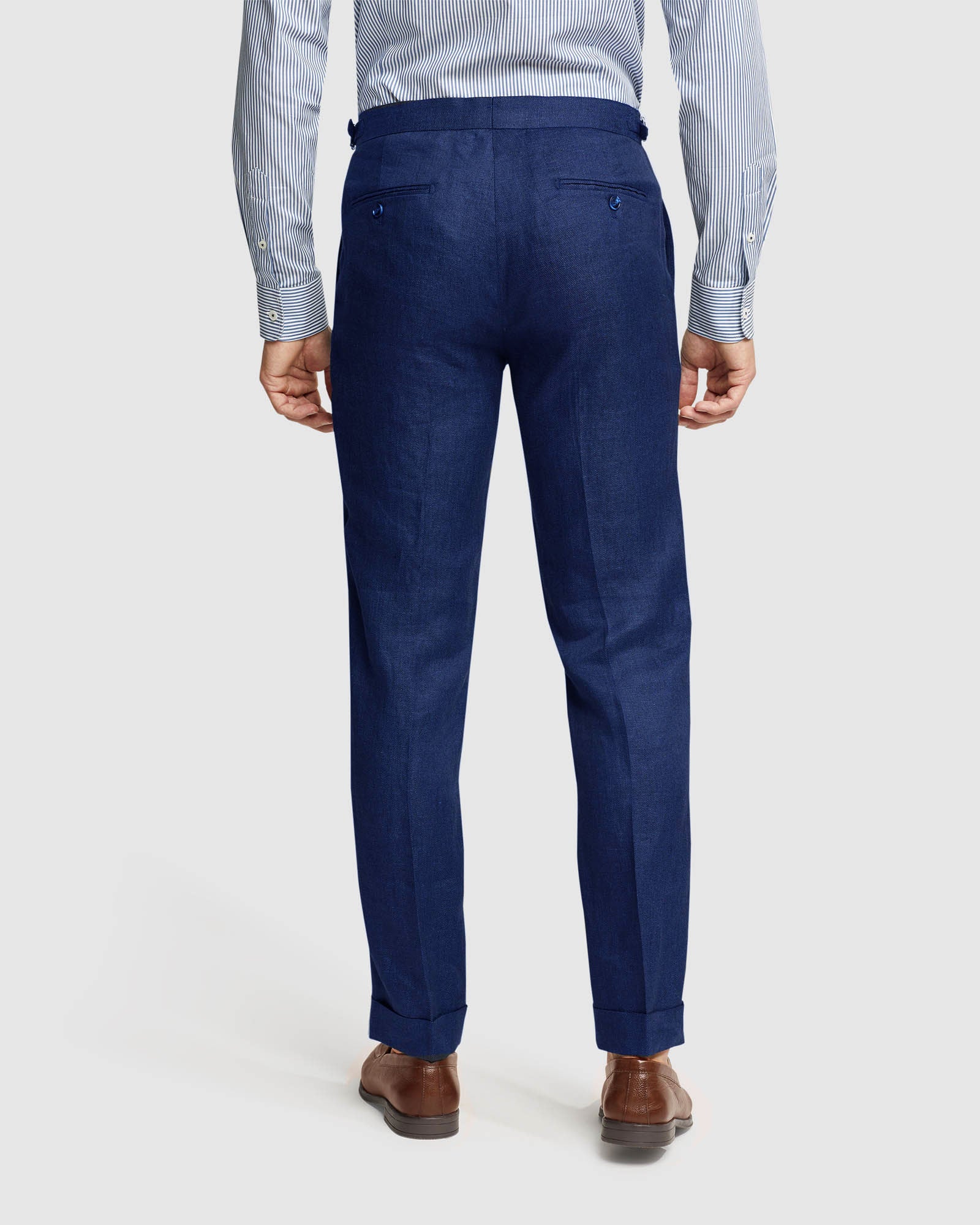 Byron Folded Cuff Wool Suit Trousers - Image 3