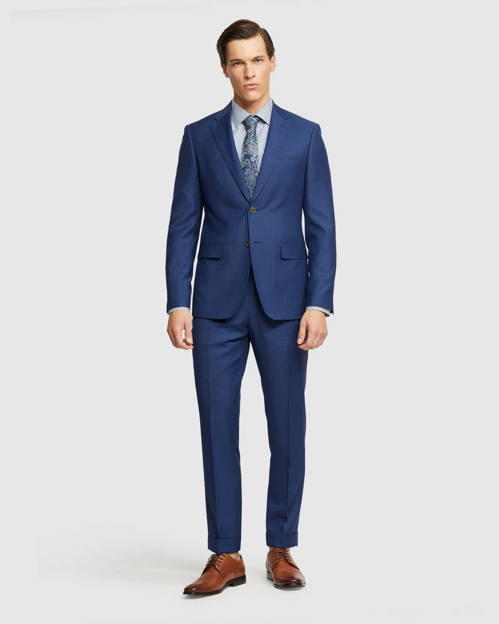 Byron Folded Cuff Wool Suit Trousers - Image 5