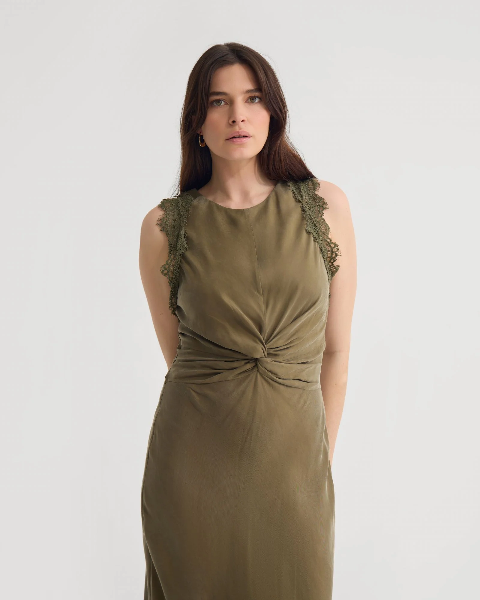 Camilla Cupro Lace Trim Dress - Image 11