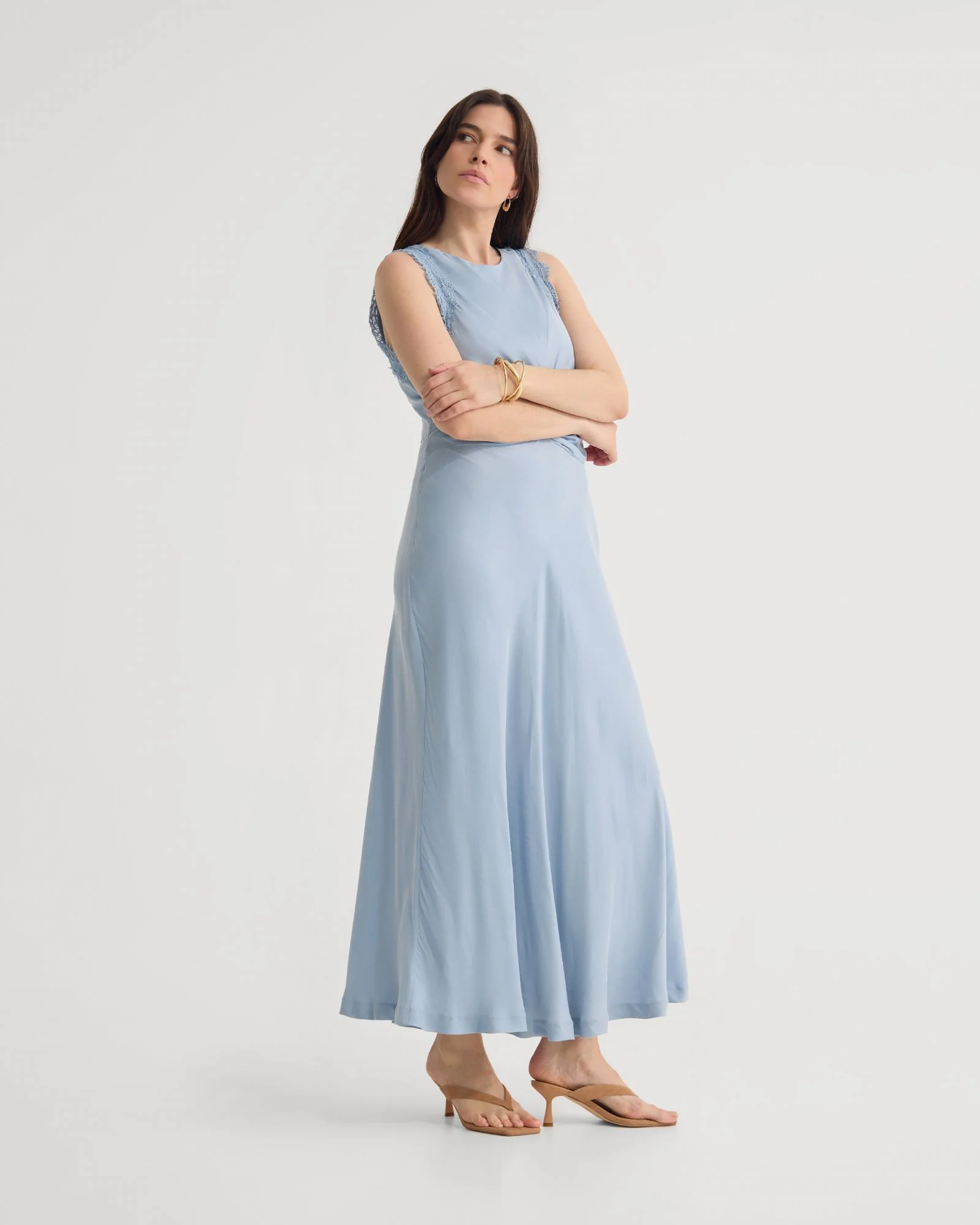 Camilla Cupro Lace Trim Dress - Image 5