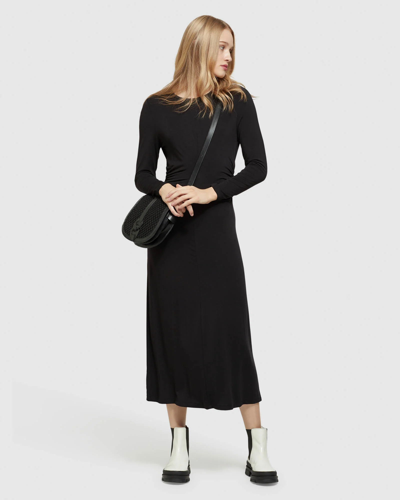 Candy Gathered Waist Jersey Dress