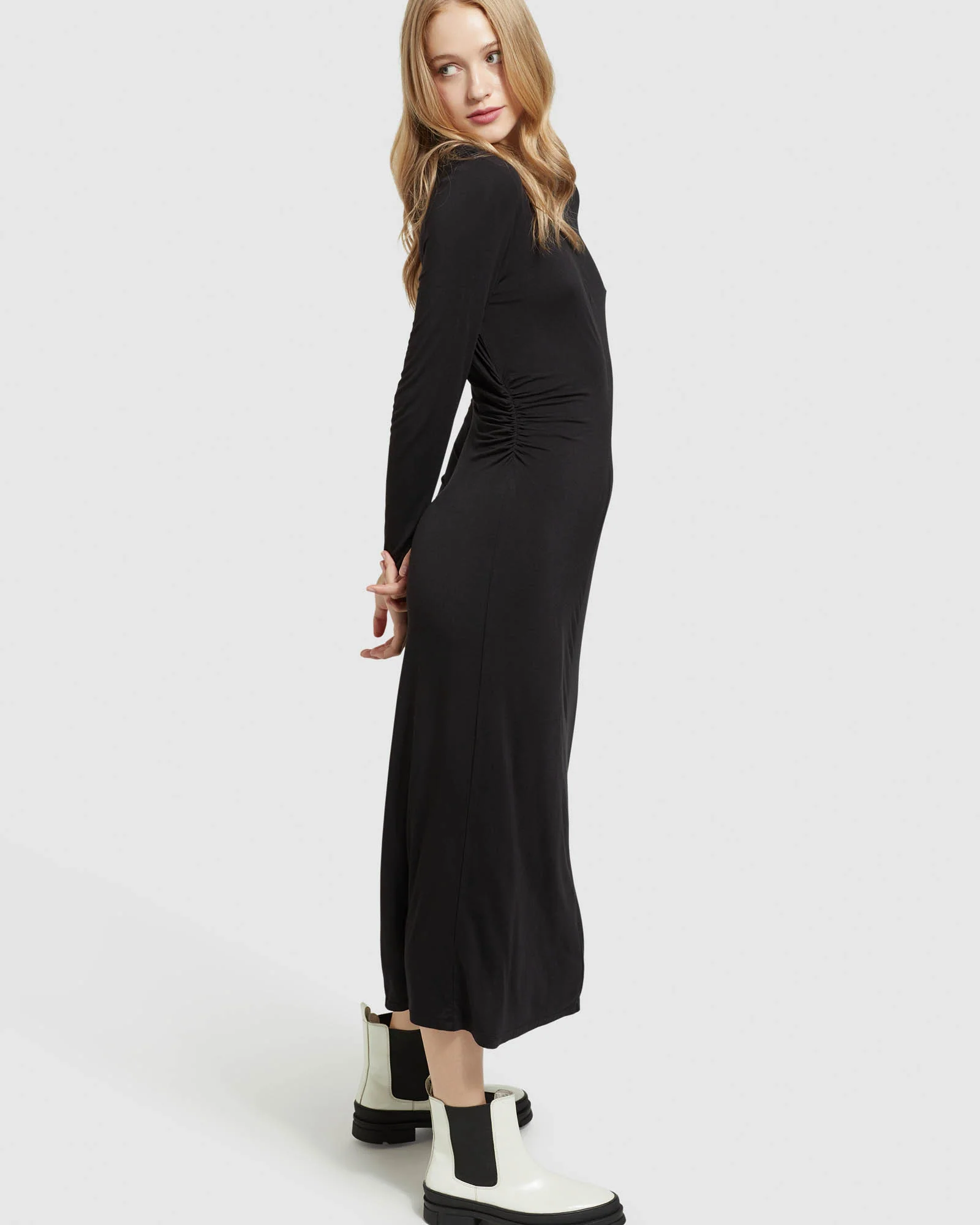 Candy Gathered Waist Jersey Dress - Image 4