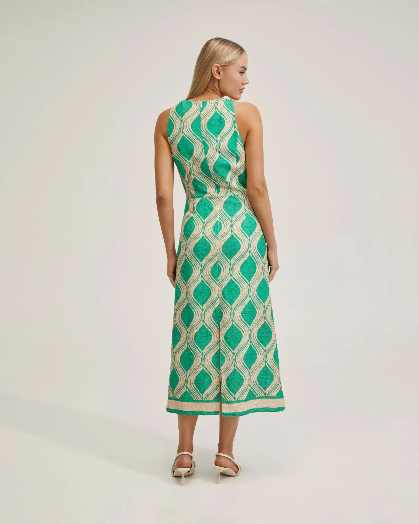 Carrie Linen Blend Printed Dress - Image 3