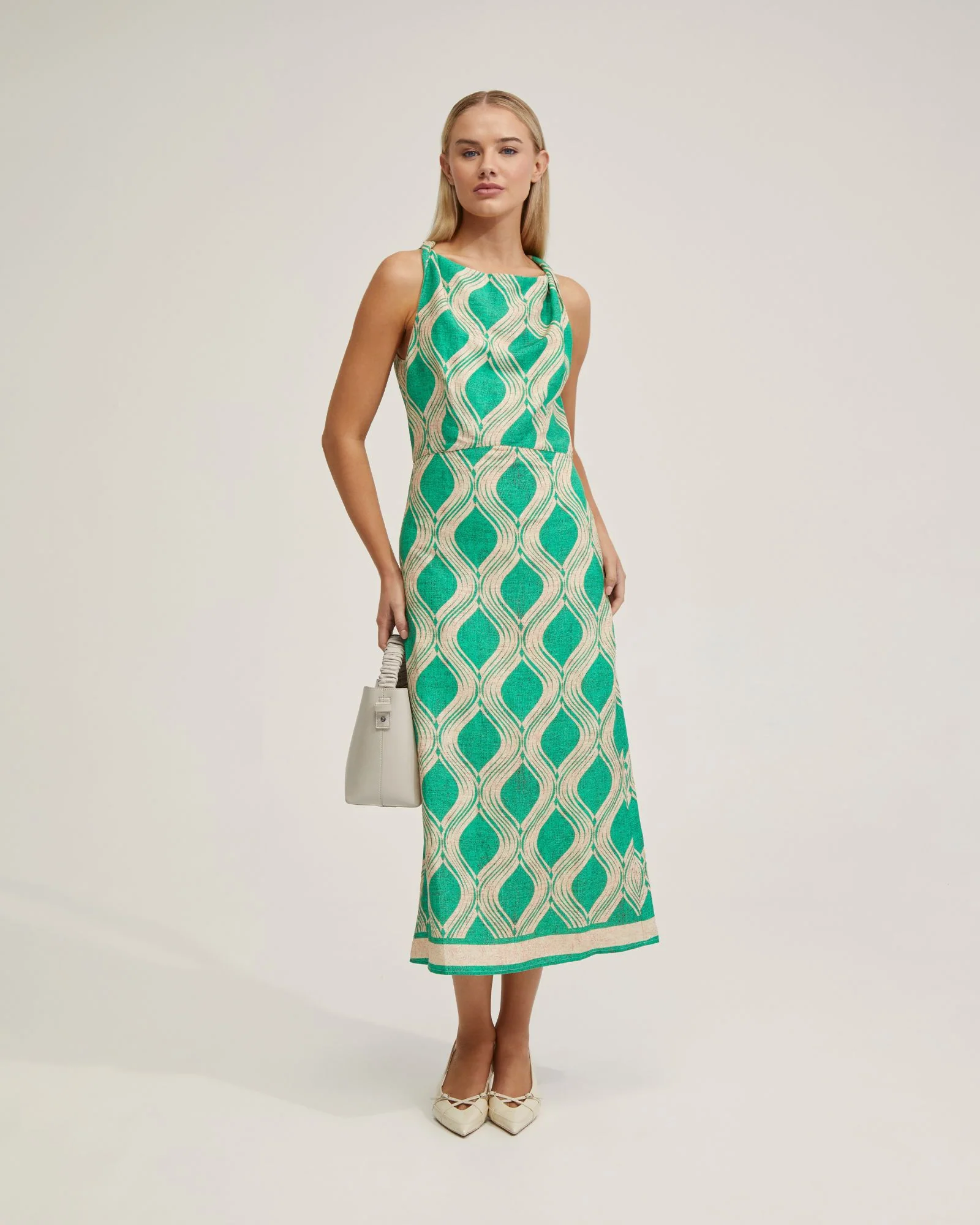 Carrie Linen Blend Printed Dress - Image 5