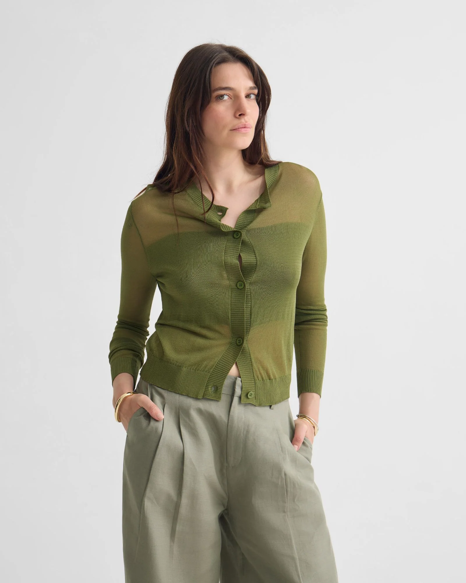 Celina Sheer Panel Cardigan - Image 6