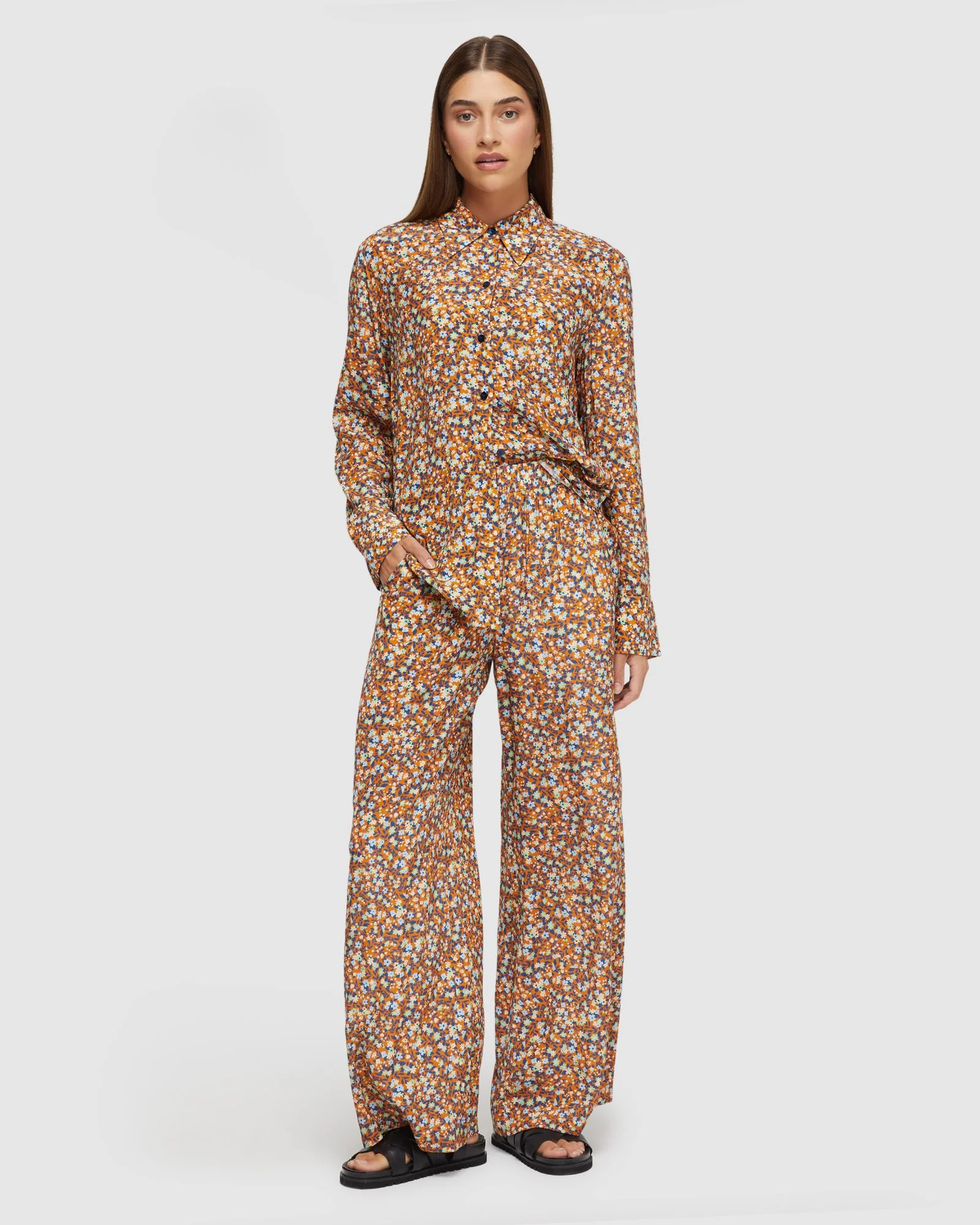 Chantel Floral Print Leg Pants - Image 5