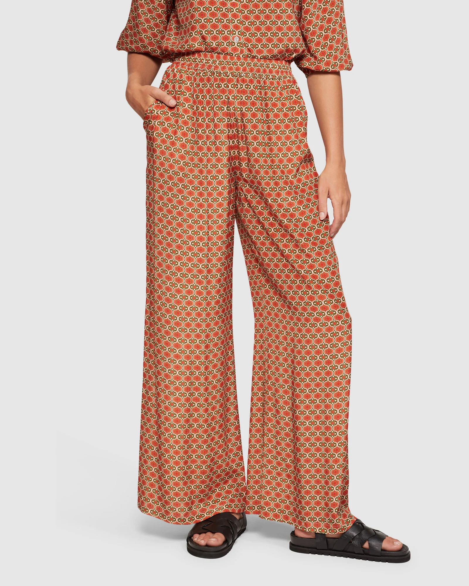 Chantel Geo Print Wide Leg Pants - Image 5