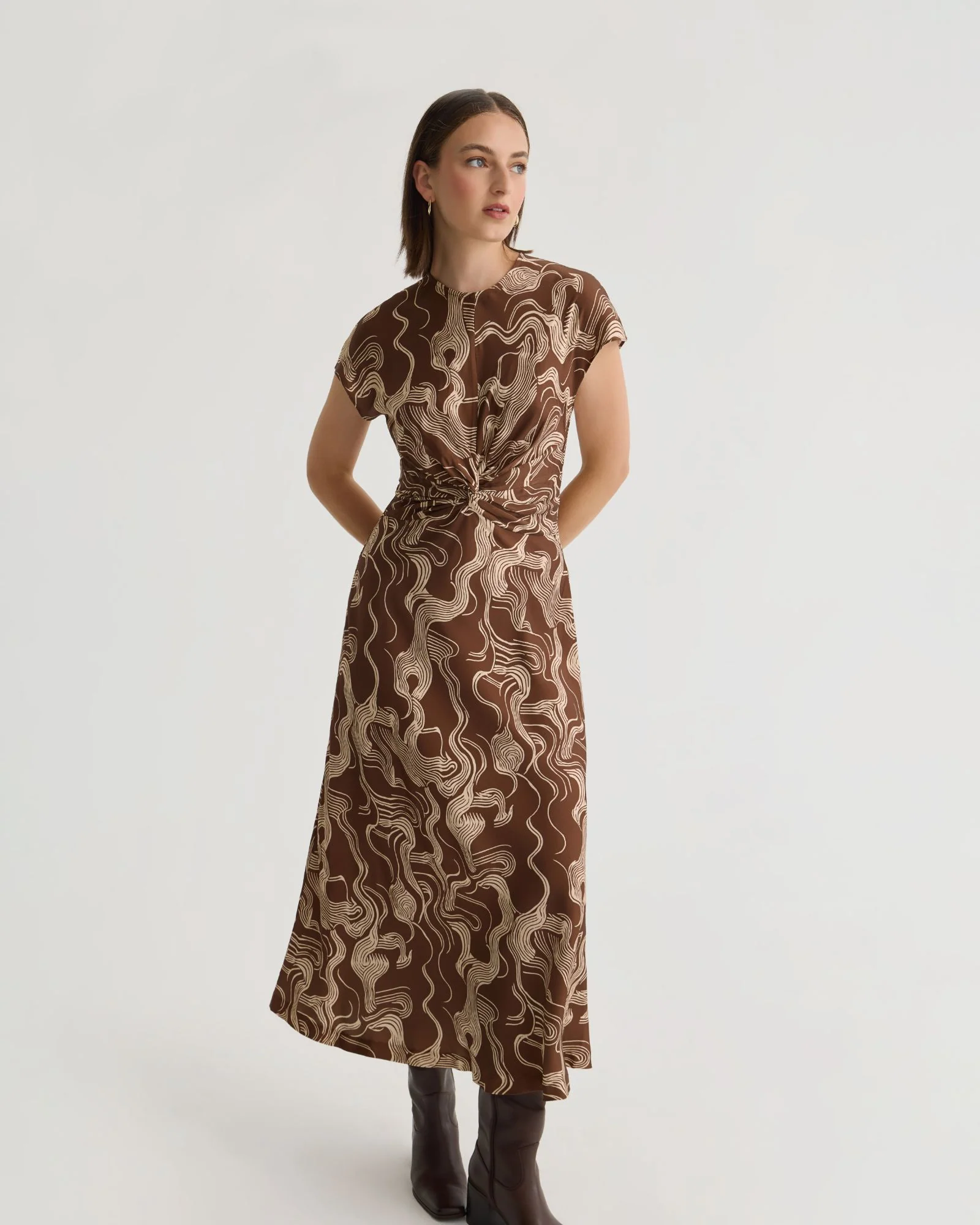 Charlotte Printed Twill Dress - Image 5