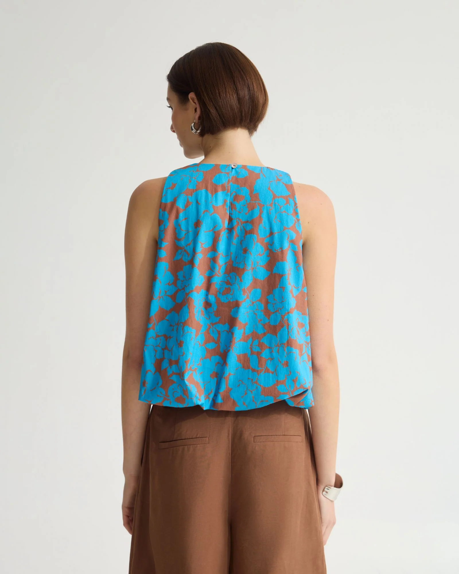 Clover Printed Cotton Shell Top - Image 3