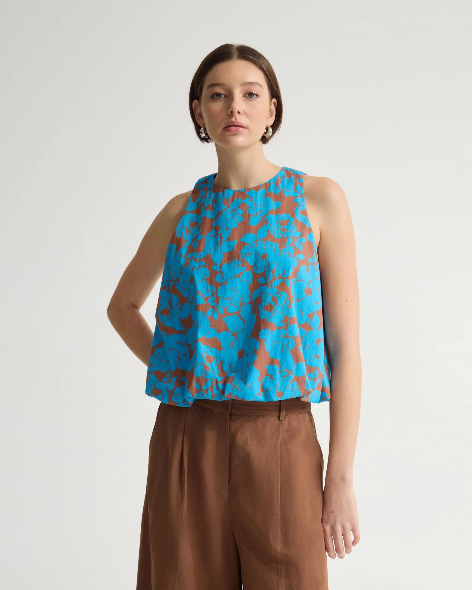 Clover Printed Cotton Shell Top - Image 4