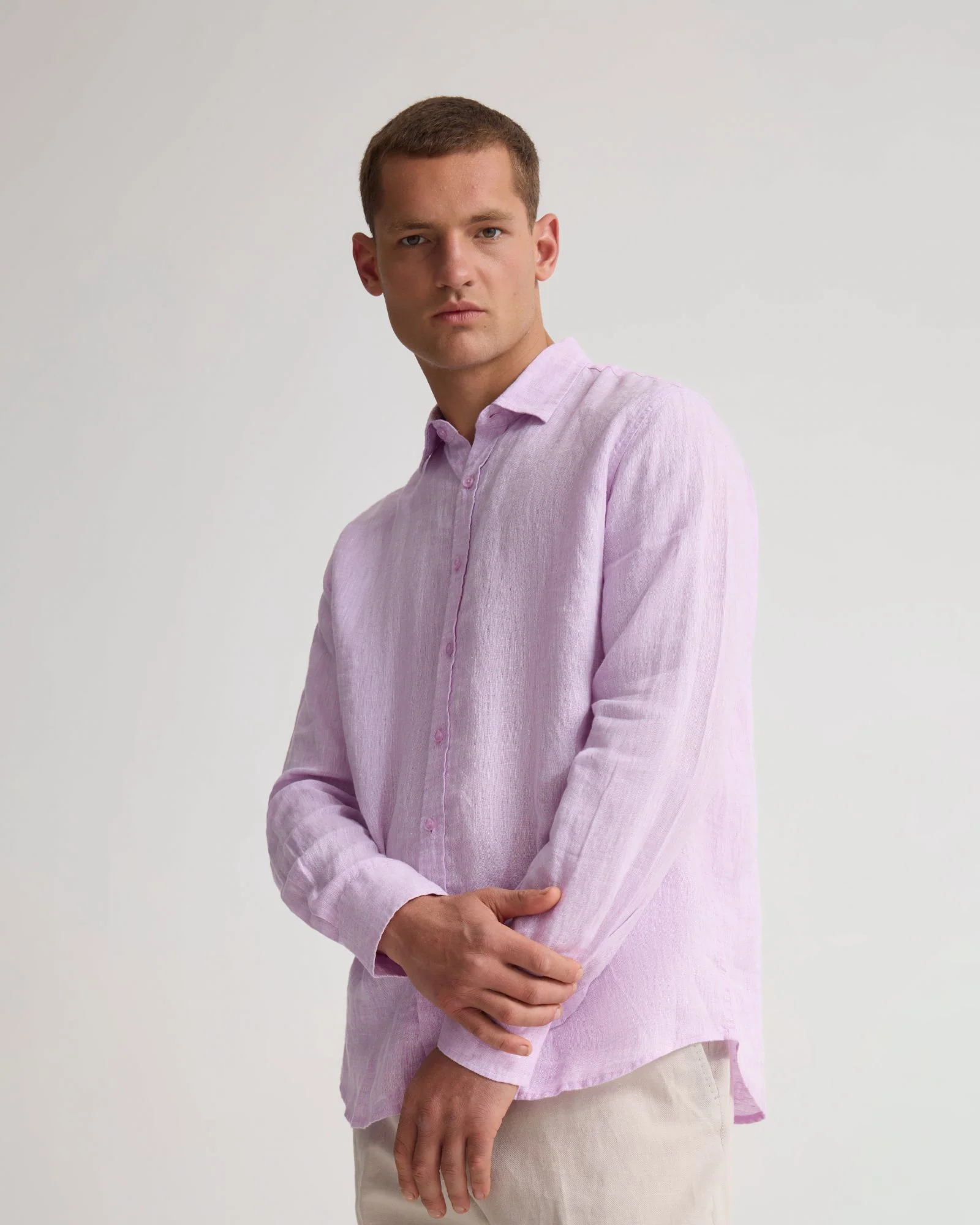 Cooper French Linen Long Sleeve Shirt - Image 11